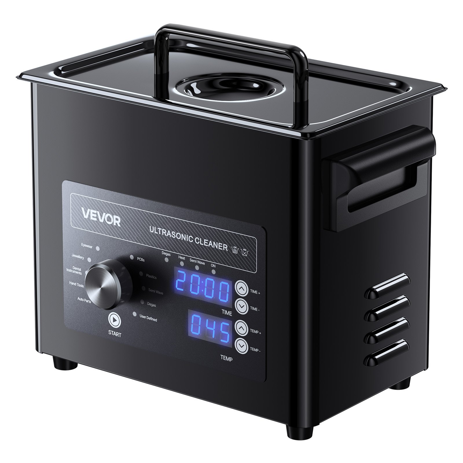 3L Ultrasonic Cleaner, Professional Ultrasonic Cleaner Machine With Knob Control, Stainless Steel Cleaning Machine With Basket And Cleaning Ball, For Watches, Razors, Jewelry, Coins And More - Image 1