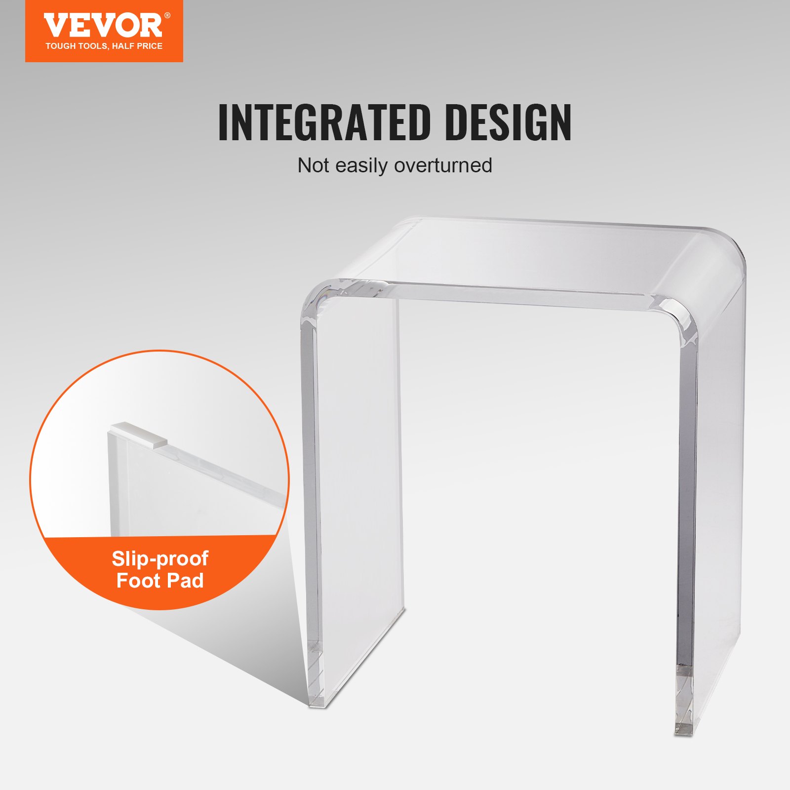 Acrylic End Table, C-Shaped Lucite Side Table, Clear Acrylic Side Table For Drink, Food, Snack Used In Living Room, Bedroom, And Study_voghion.com