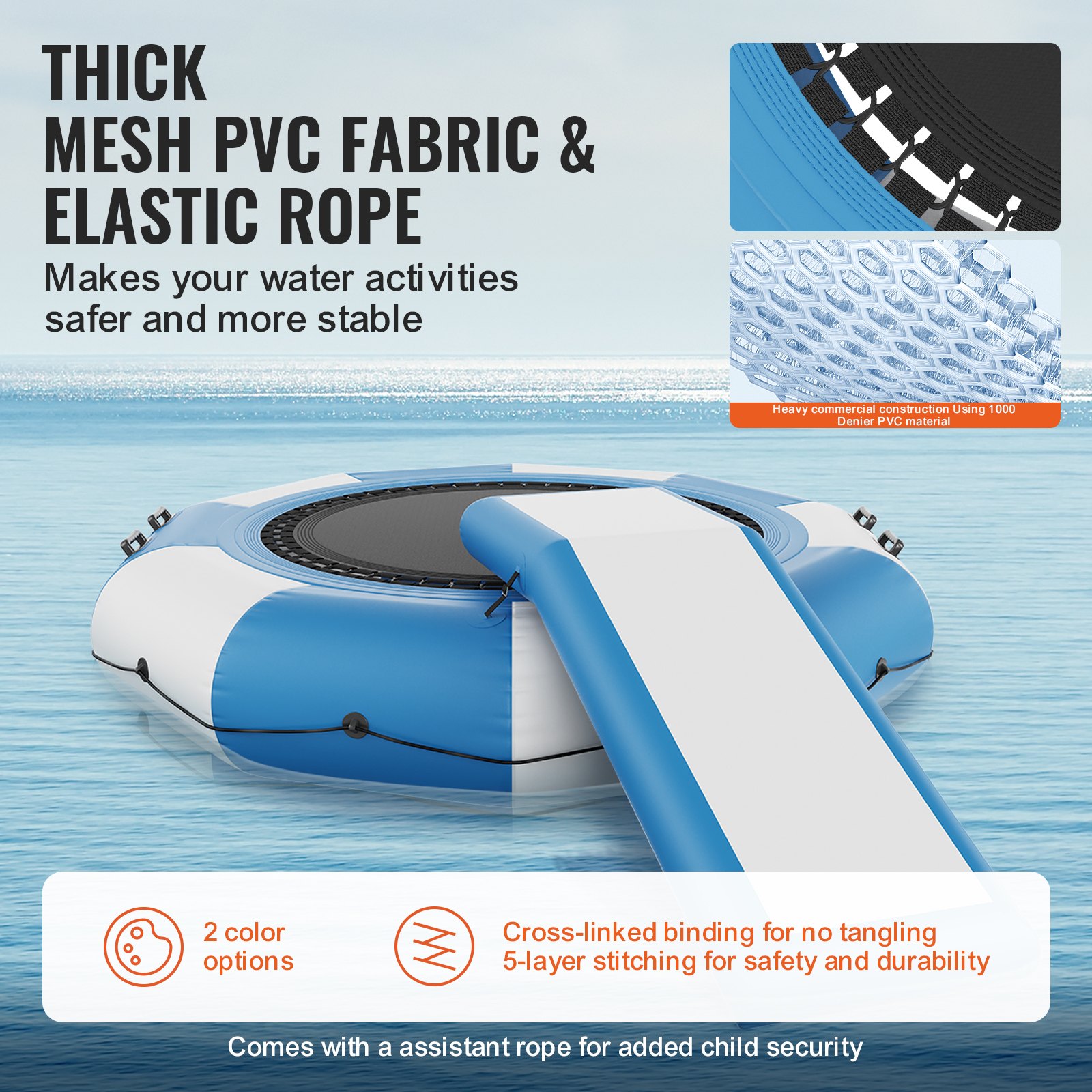 Inflatable Water Bouncer — 10ft Recreational Water Trampoline — photo 3