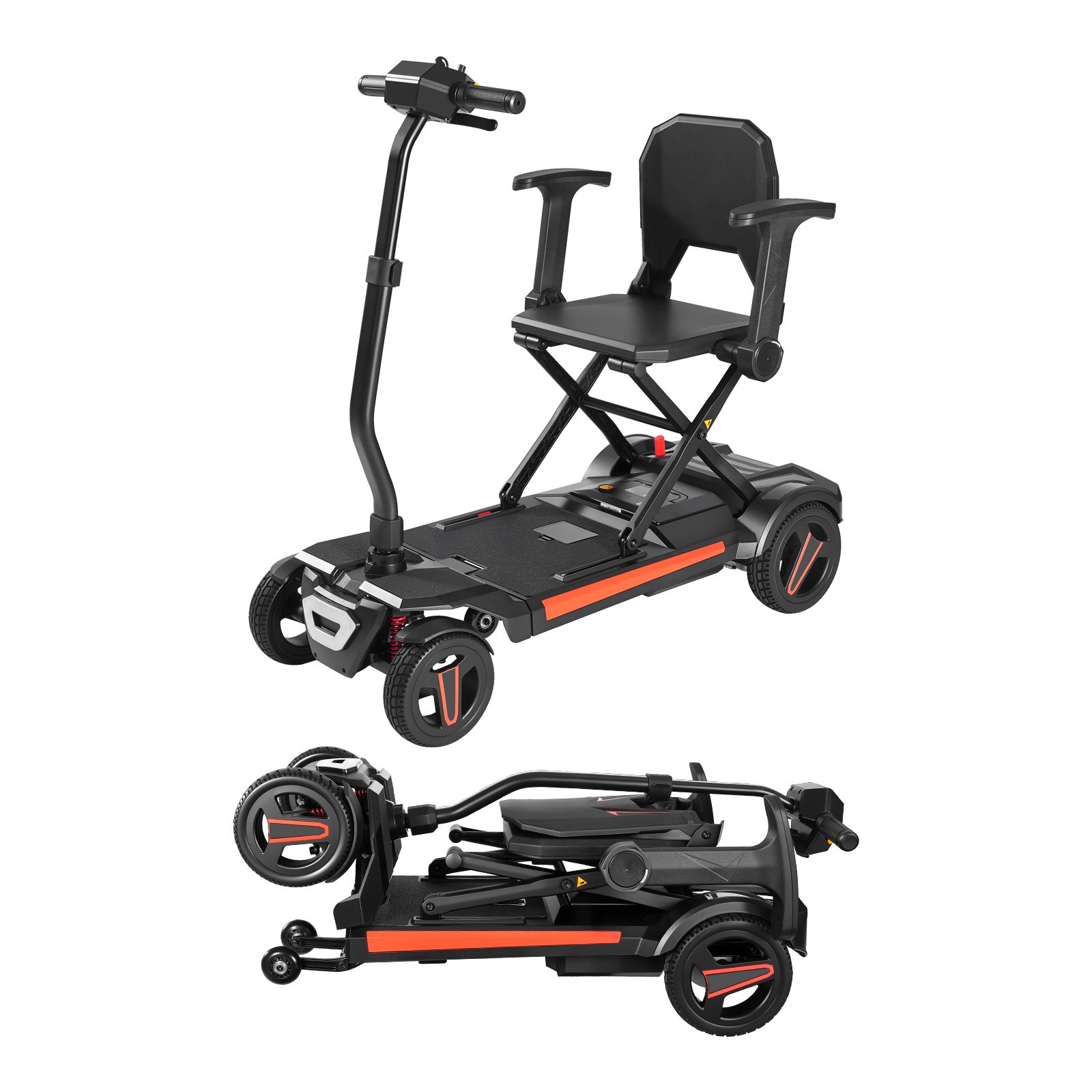 4-Wheel Electric Mobility Scooter For Adults & Seniors, Integrated Foldable Mobi
