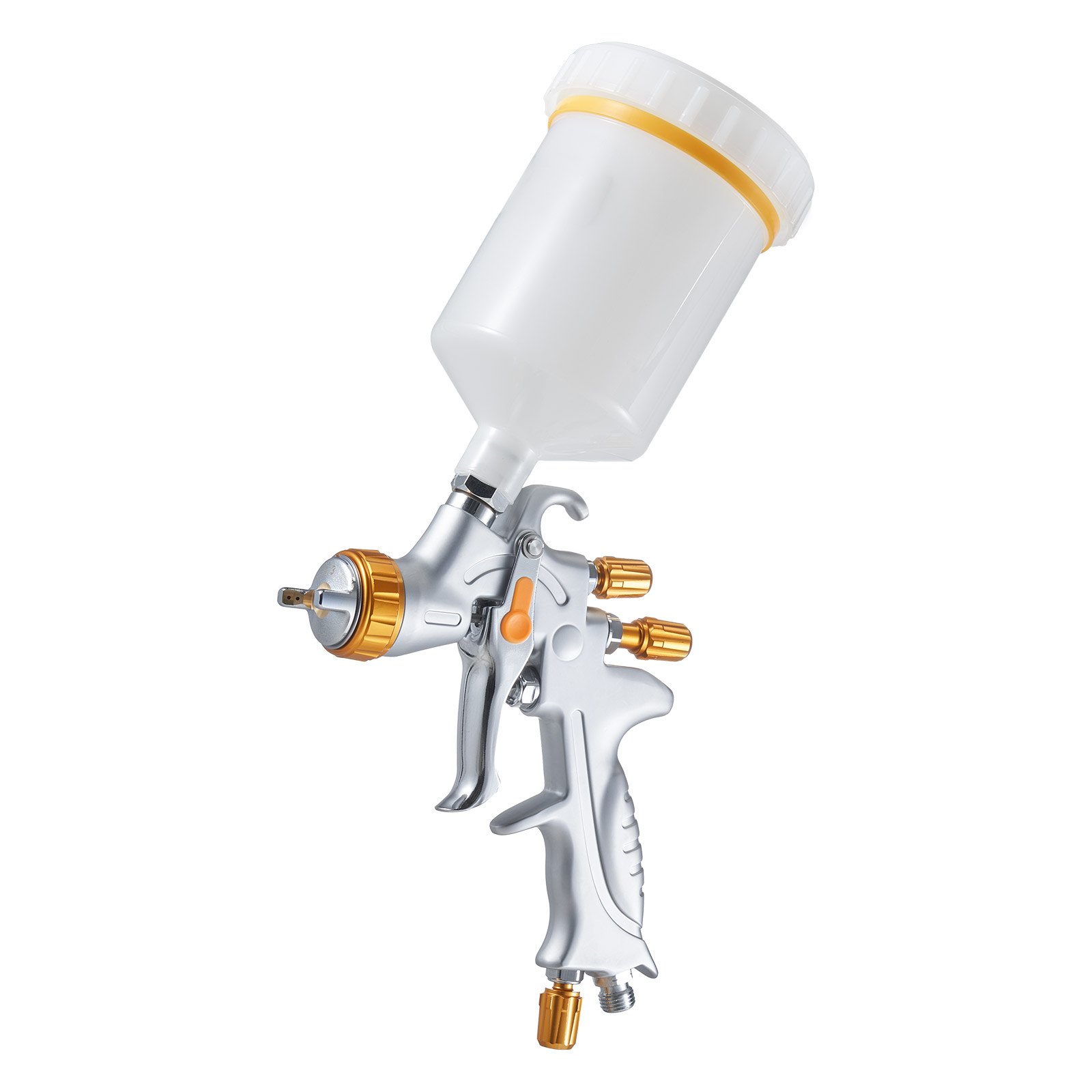 HVLP Air Spray Gun, Gravity Feed Paint Sprayer Gun With 3 Nozzles (1.3/1.4/1.7mm), 600ml Capacity Auto Paint Sprayer With Air Regulator For Automotive Primers, Clear Coats & Topcoats - Image 1