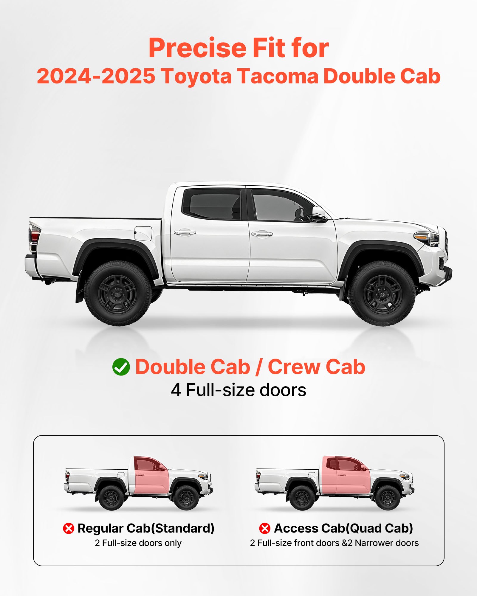 Close-up of non-slip hollow surface on Vevor Tacoma Double Cab 6-inch side step with rustproof coating