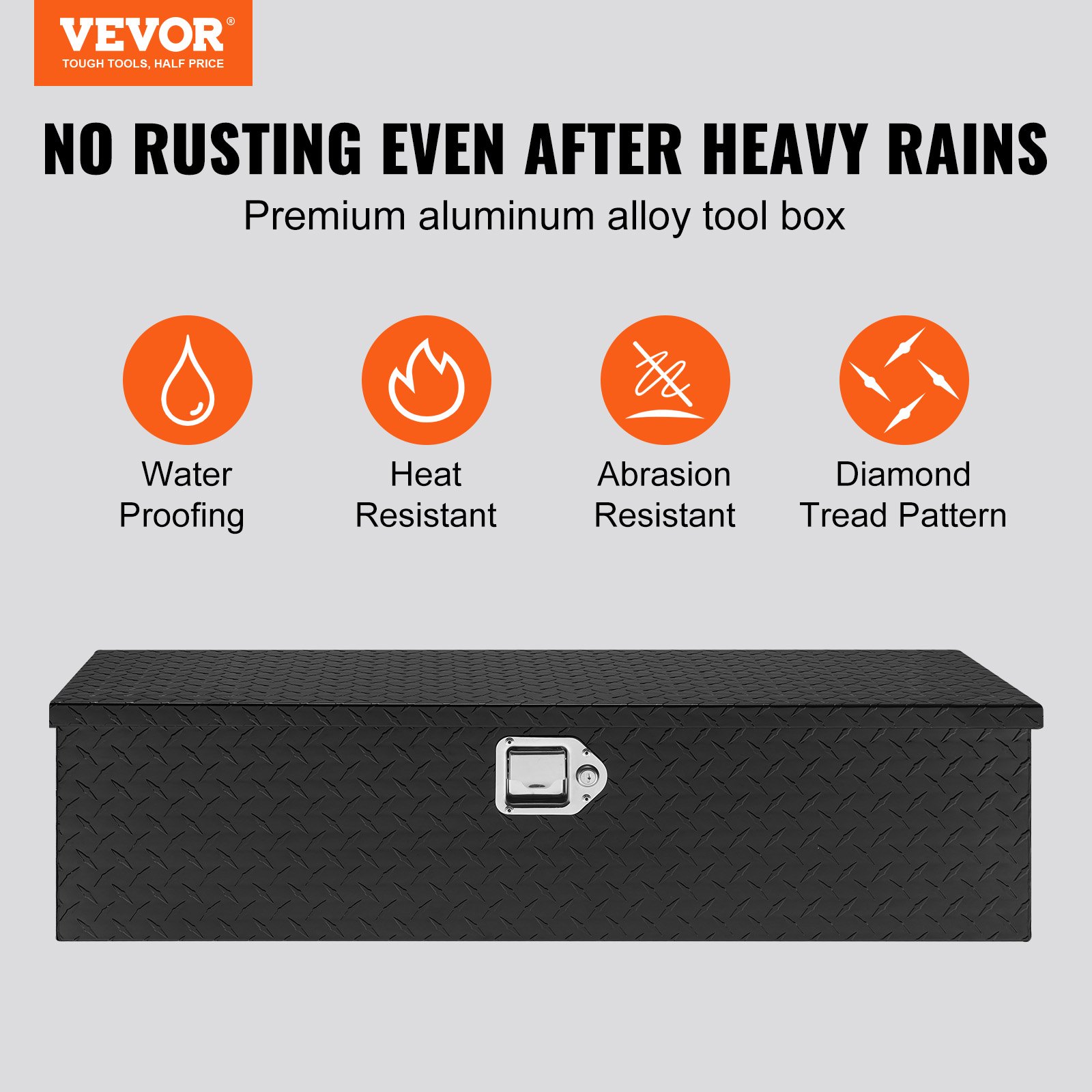 Heavy Duty Aluminum Truck Bed Tool Box, Diamond Plate Tool Box With Side Handle And Lock Keys, Storage Tool Box… - 3