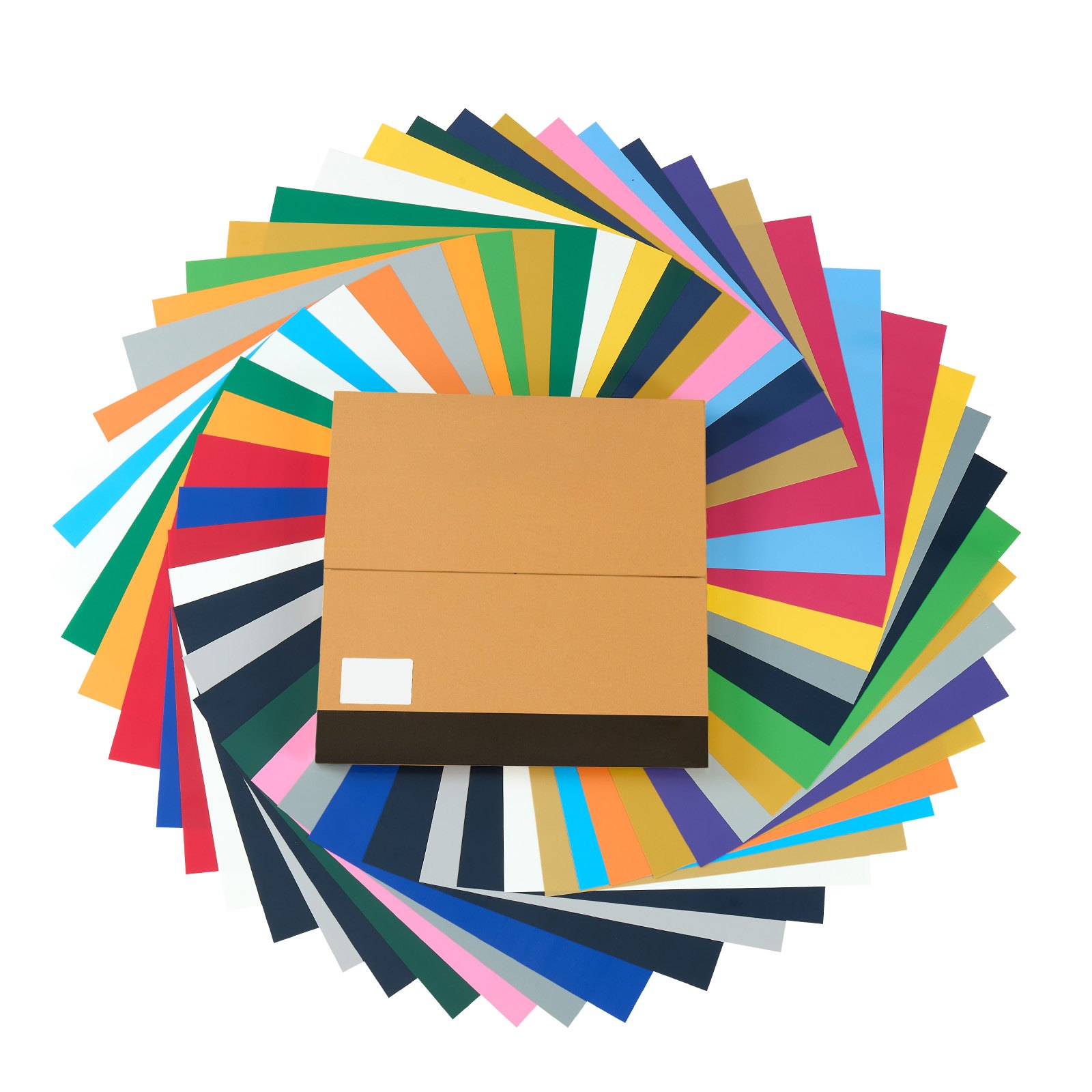 Heat Transfer Vinyl, 50 Pack, 12 X 12 In, Assorted Colors HTV Iron On Vinyl Bundle, Easy To Cut And Weed, With Accessories, Compatible With Cutting Machines, For Various Materials, T-shirts - Image 1