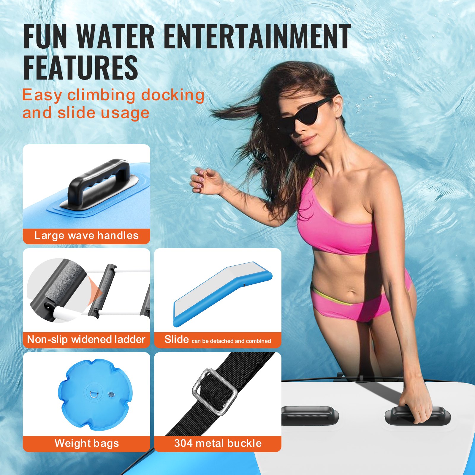 Inflatable Water Bouncer — 10ft Recreational Water Trampoline — photo 5
