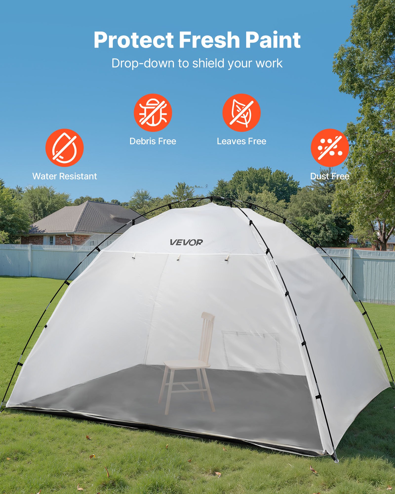 Portable Paint Booth Tent, Painting Tent Station, Spray Shelter With Built-in Floor & Mesh Screen, Large Space,… - 6