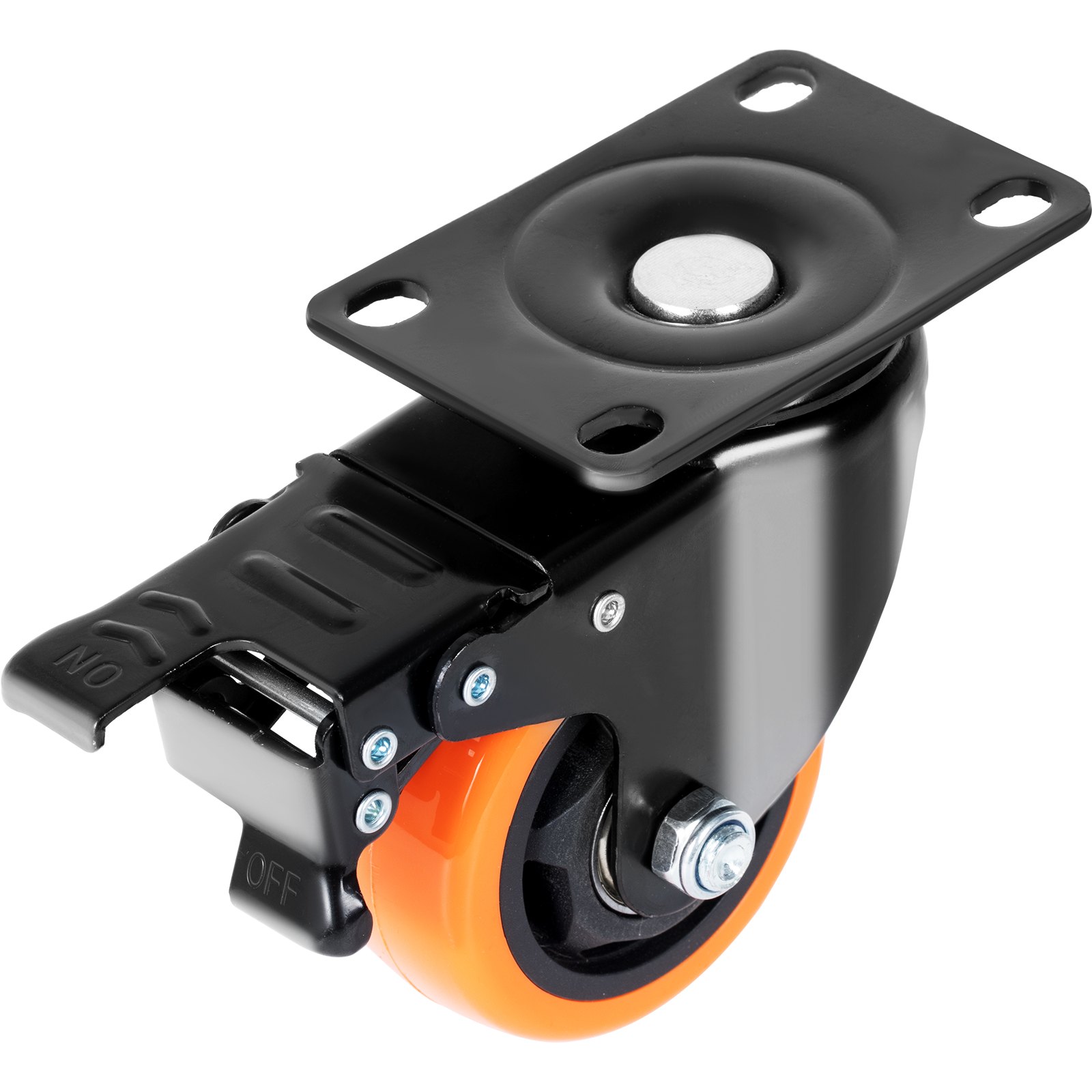Caster Wheels, 3-inch Swivel Plate Casters, Set Of 4, With Security A/B Locking No Noise PVC Wheels, Heavy Duty Load…