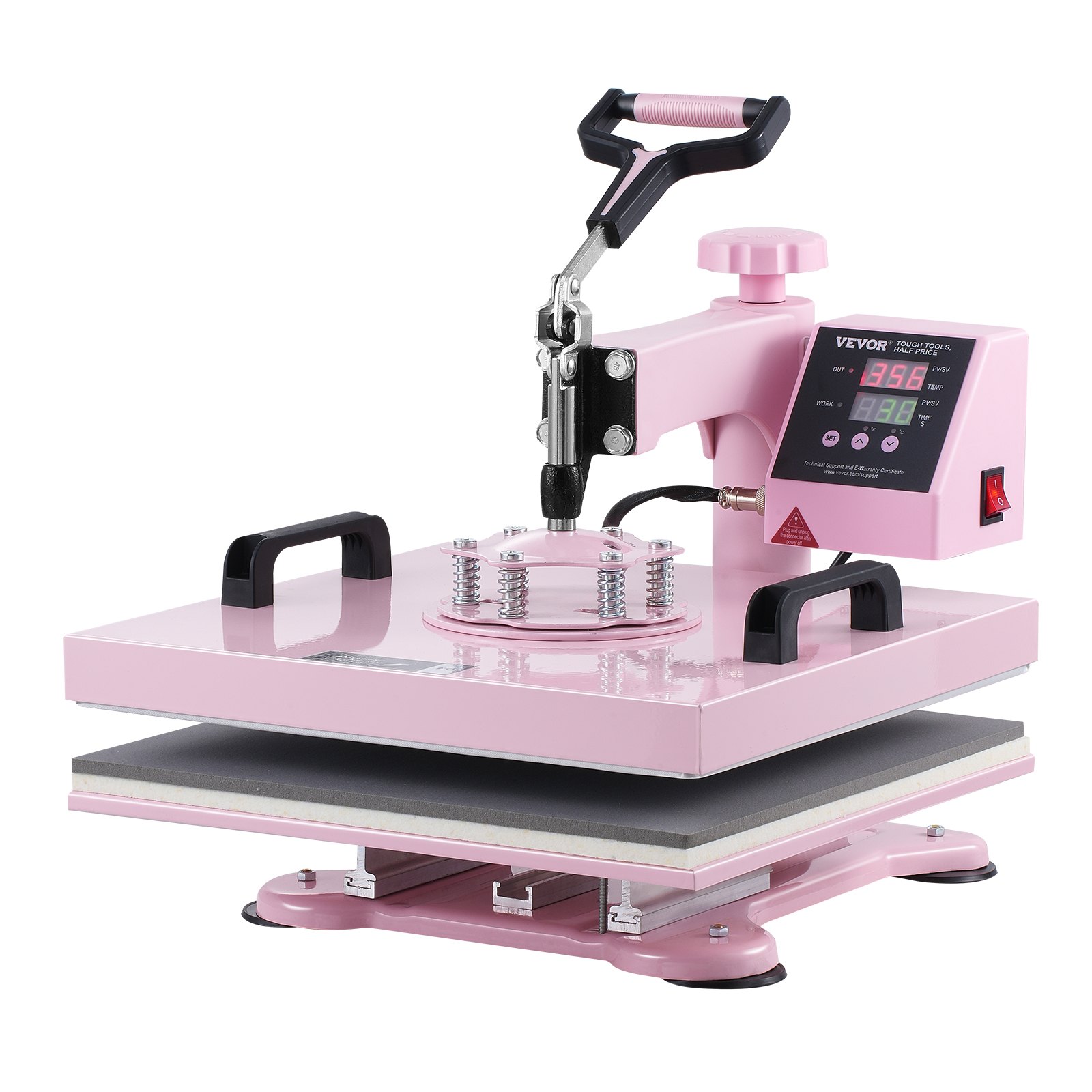 Heat Press Machine 15×15 In 5 In 1 With 30oz Tumbler Press T-Shirts Pink