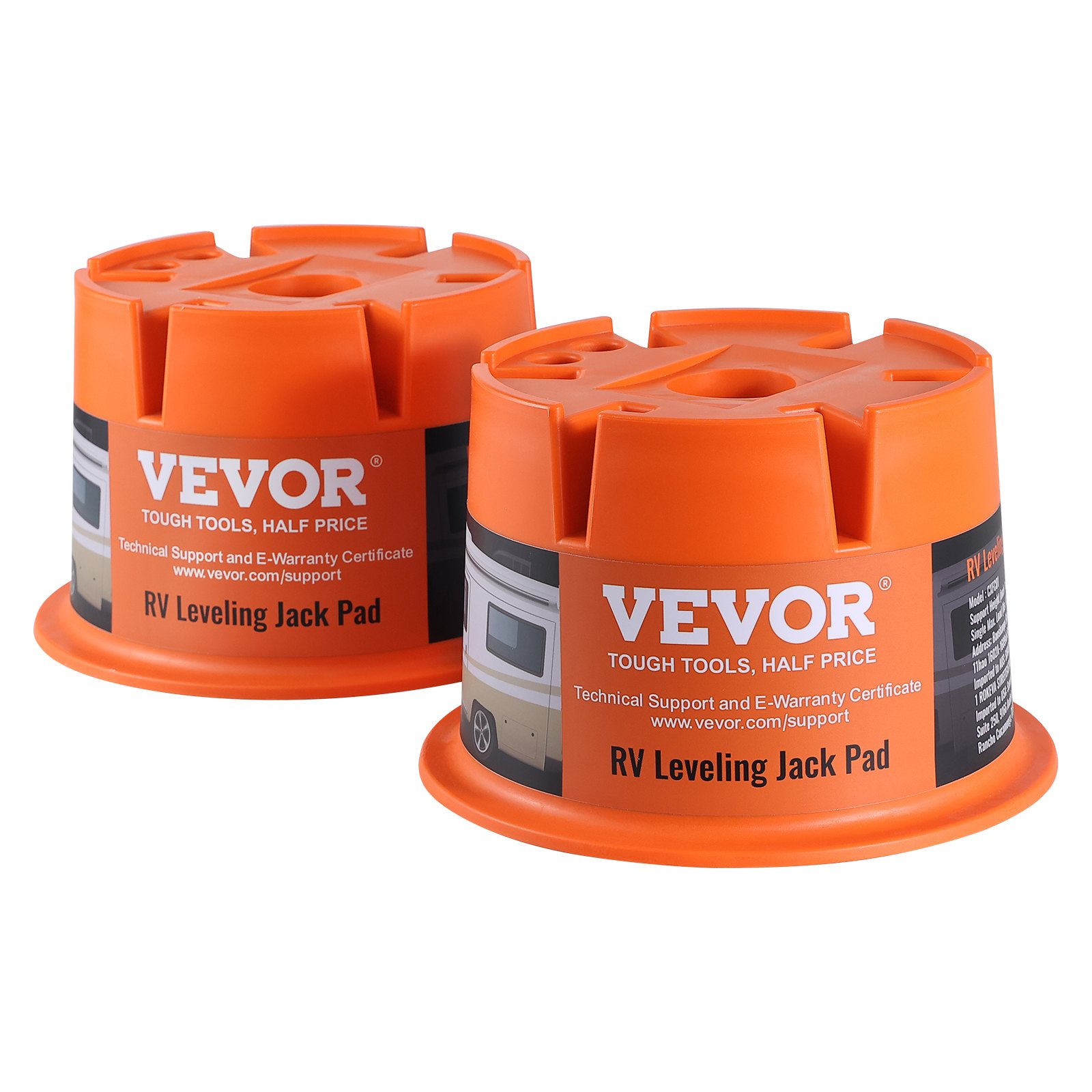 Trailer Jack Block, 2000 Lbs Capacity Per RV Leveling Block, High-quality Polypropylene RV Camper Stabilizer Blocks, RV Travel Accessories Use For Any Tongue Jack, Post, Foot, 5th Wheels, 2-Pack - Image 1