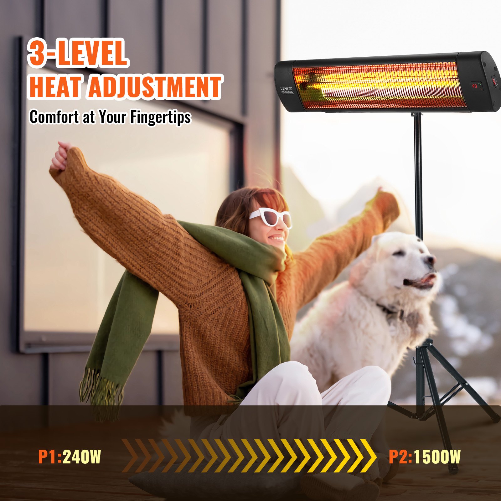 Infrared Heater — 1500W Remote Control Electric Space Heater — photo 4