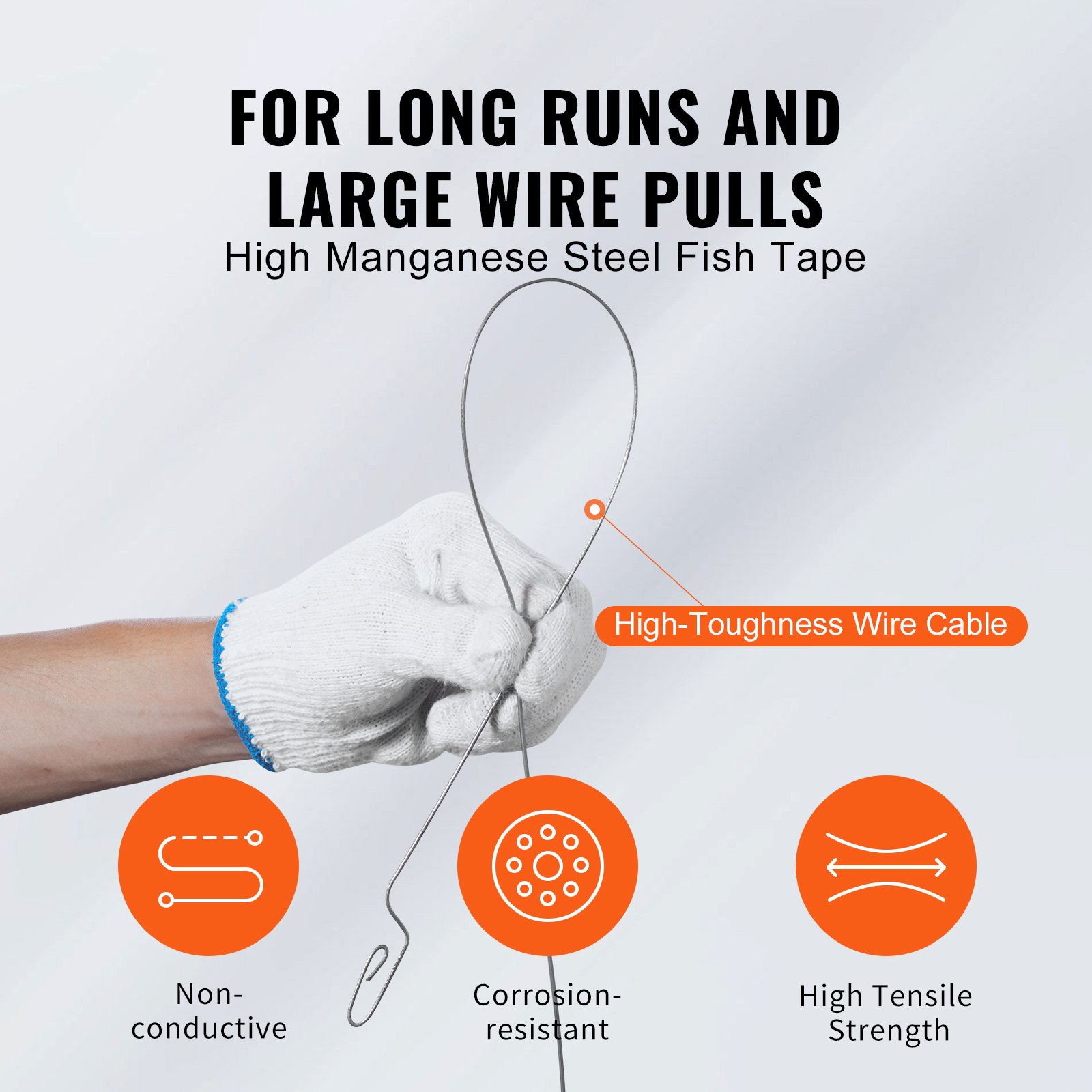 Steel Wire Puller, 240ft, 1/8in, With Enhanced Housing & Handle, Simplified Cable Pulling Device, Adaptable For Wall… - 3