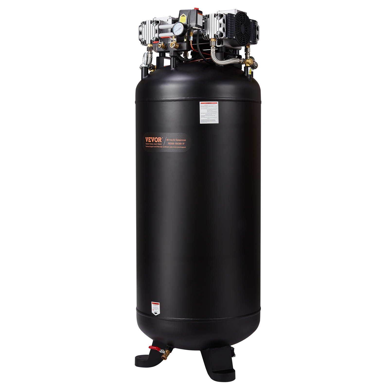 80 Gallon Air Compressor, 6.5HP 15.5SCFM@90 PSI, 145PSI Oil Free Stationary Air Compressor Tank, 86dB Ultra Quiet Compressor For Industrial Manufacturing, Construction Sites, Auto Repair - Image 1