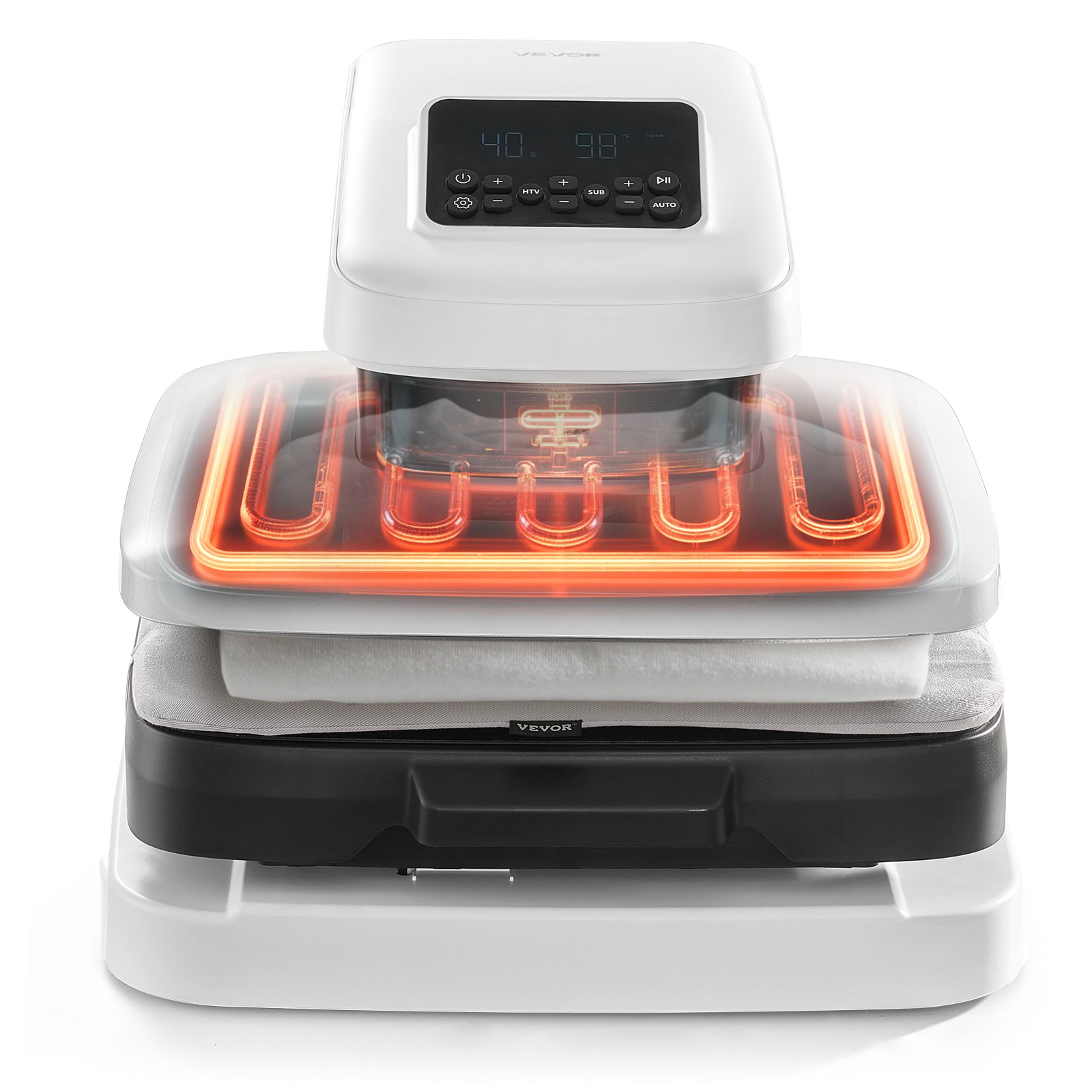 Auto Heat Press Machine, 15 X 15 Inch, T-Shirt Press Machine With Auto Release And Adjustable Pressure, Digital Display, Rapid Heating, For Sublimation, Vinyl, Heat Transfer Projects, White - Image 1