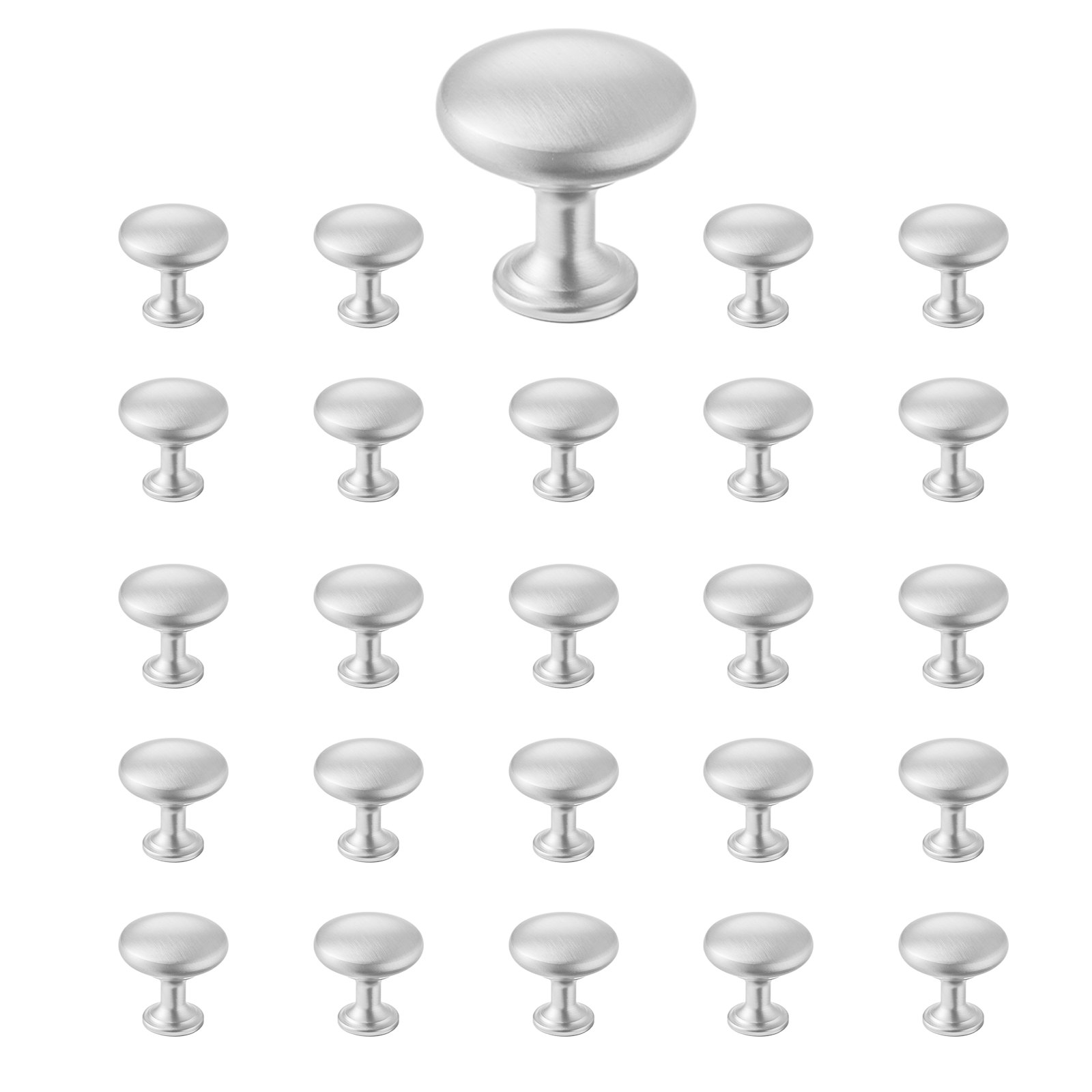 Cabinet Knobs, 25 Pack, 1.1 Inch Zinc Alloy Drawer Pulls & D