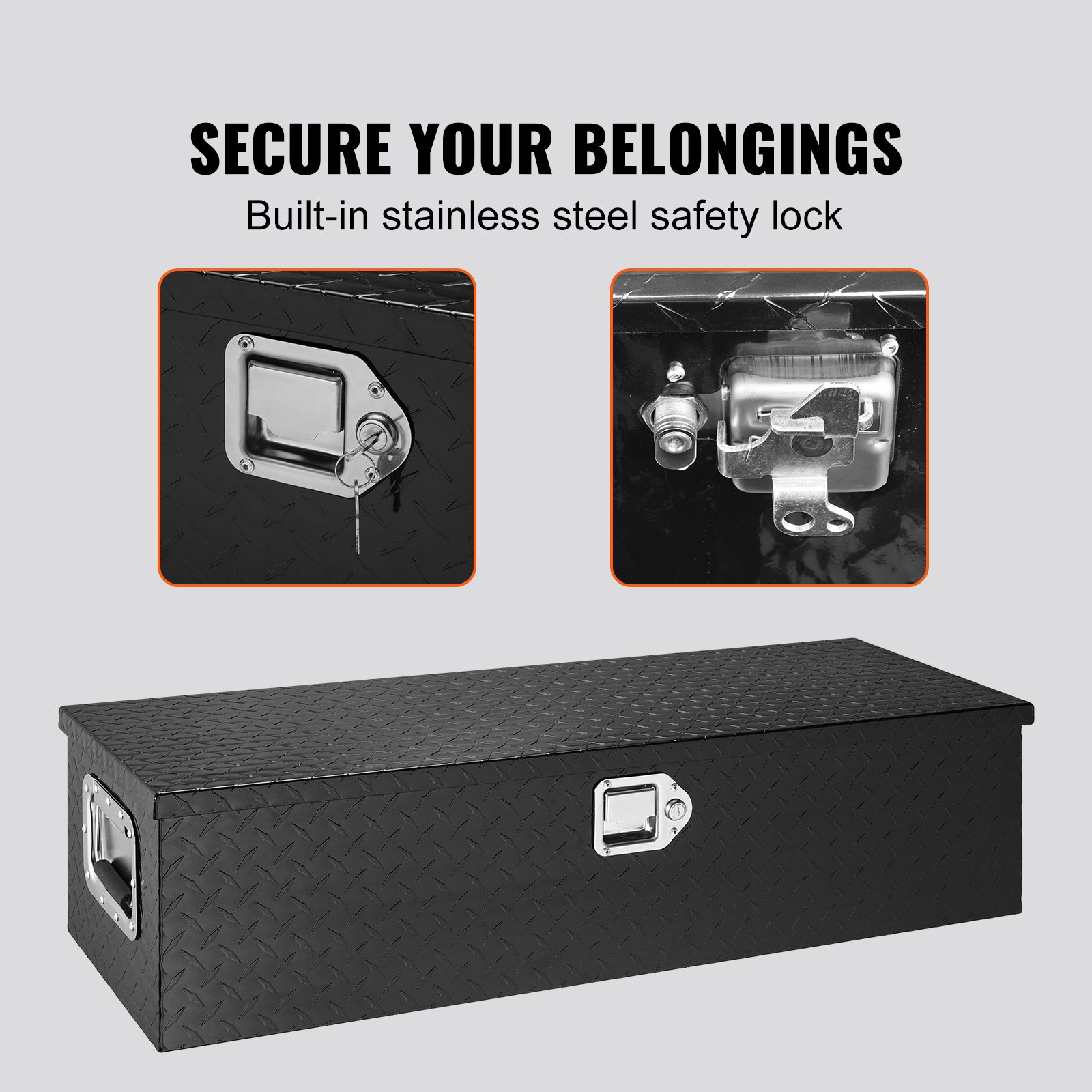 Heavy Duty Aluminum Truck Bed Tool Box, Diamond Plate Tool Box With Side Handle And Lock Keys, Storage Tool Box… - 5