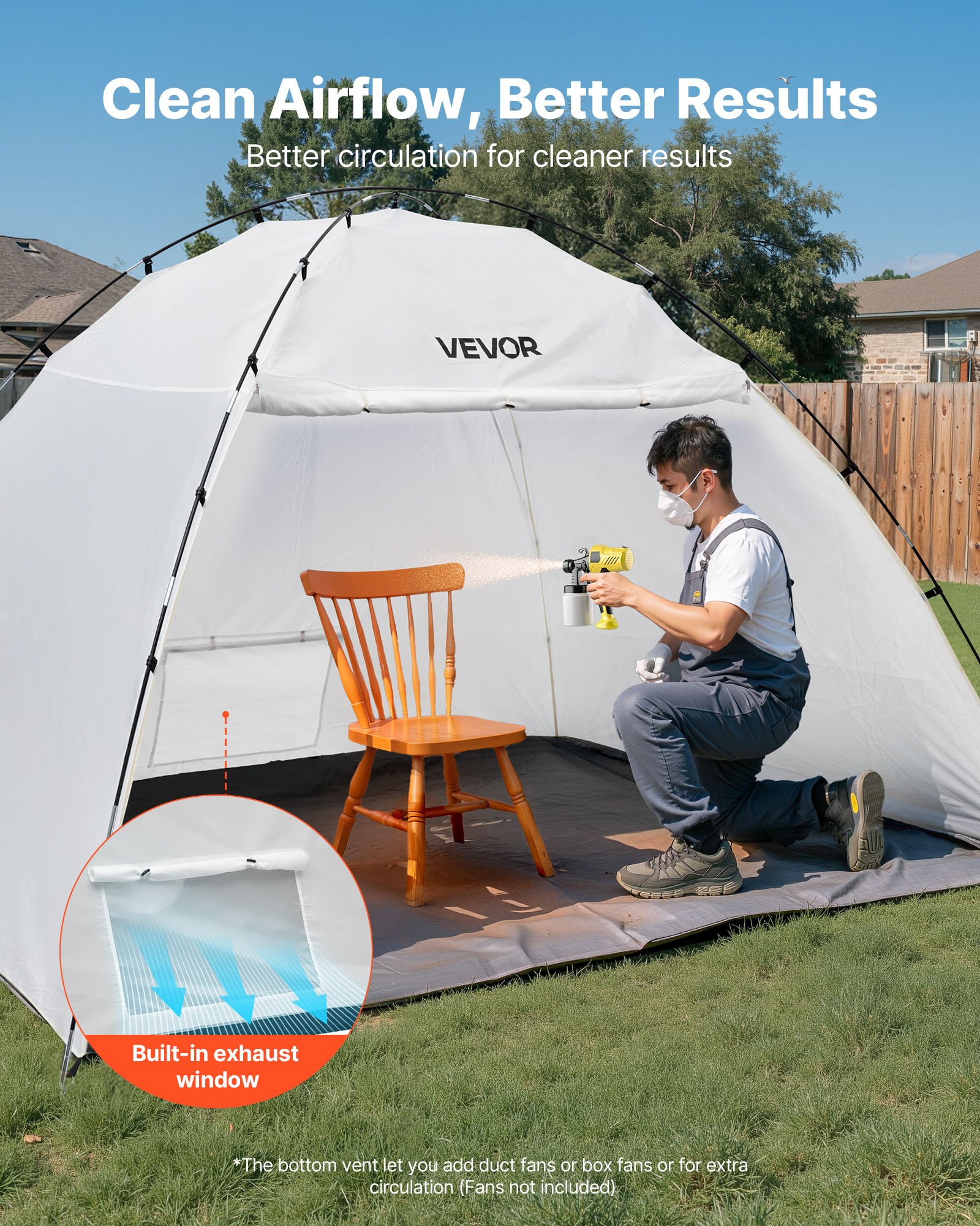 Portable Paint Booth Tent, Painting Tent Station, Spray Shelter With Built-in Floor & Mesh Screen, Large Space,… - 4
