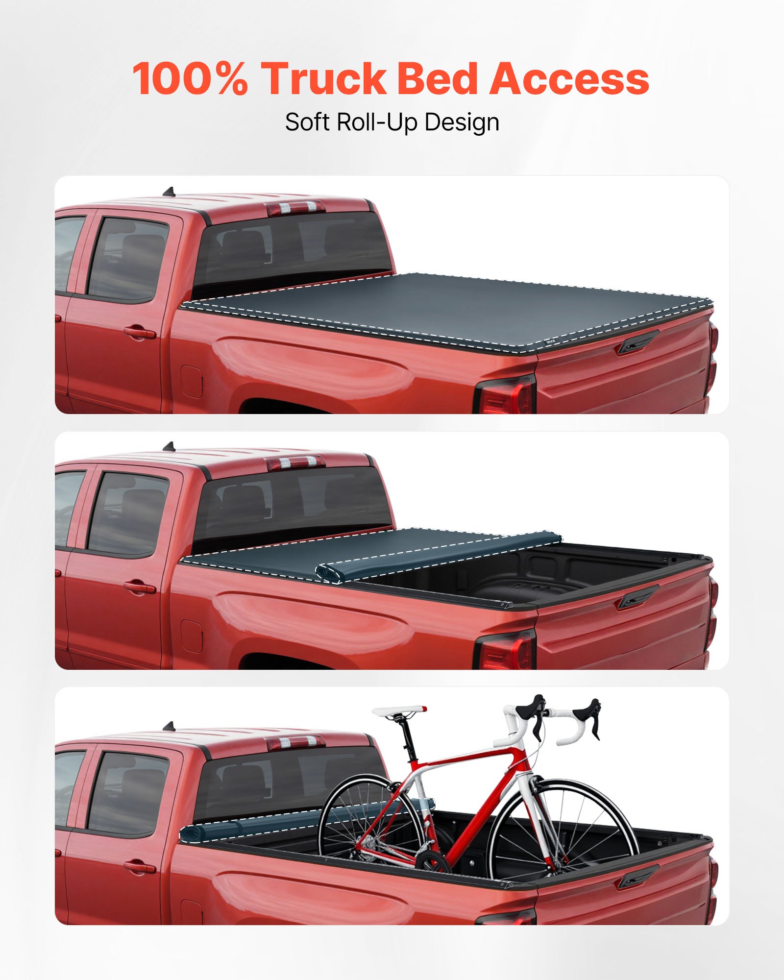 Vevor tonneau cover hardware kit and Velcro straps for 2019-2025 GMC Sierra Silverado 1500 5.8ft bed