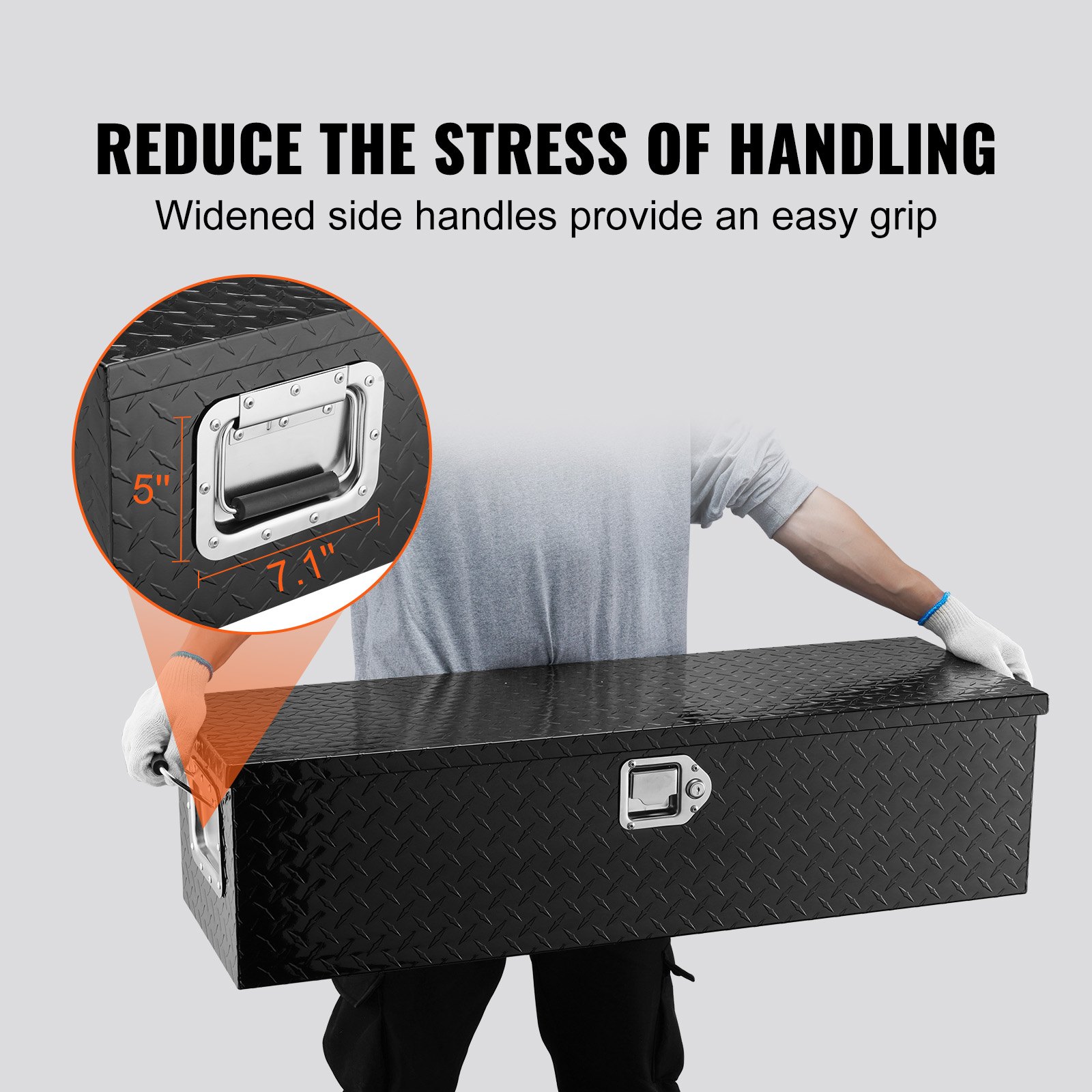 Heavy Duty Aluminum Truck Bed Tool Box, Diamond Plate Tool Box With Side Handle And Lock Keys, Storage Tool Box… - 6