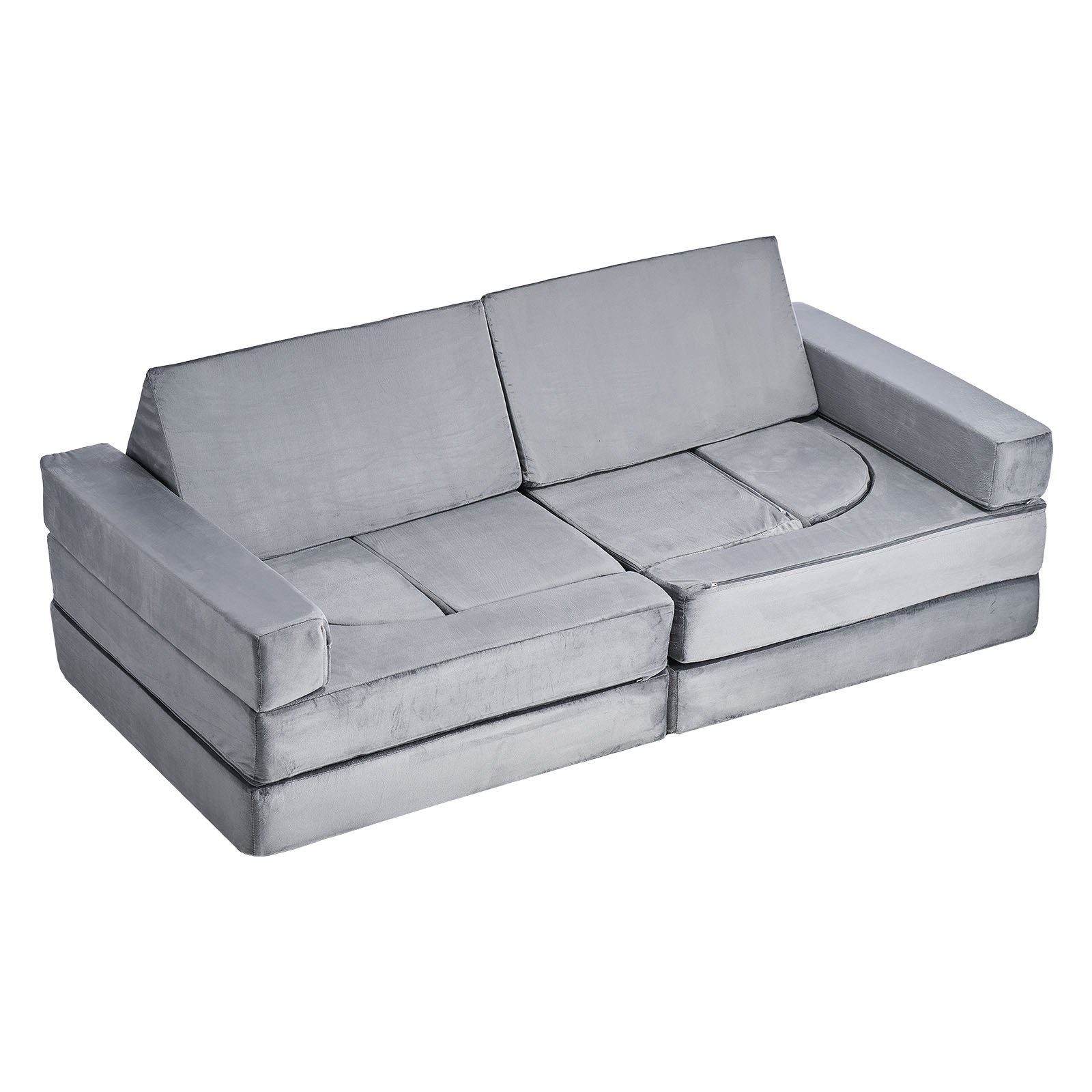 Modular Kids Play Couch, Sectional Toddler Sofa With Armrests, 28D Sponge & Shor
