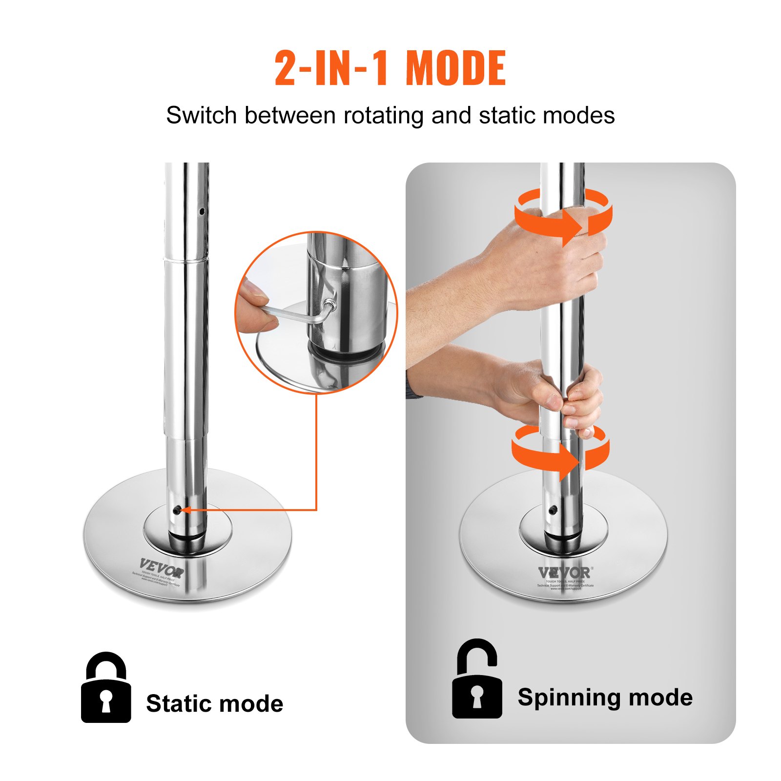Professional Dancing Pole, Spinning Static Dancing Pole Kit, Portable Removable Pole, 45mm Heavy-Duty… image 3