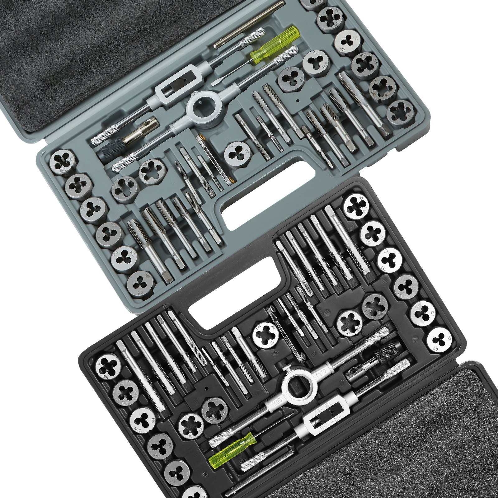 Tap And Die Set, 80-Piece Metric And SAE Standard, Bearing Steel Taps And Dies, Essential Threading Tool For Cutting External Internal Threads, With Complete Accessories And Storage Case - Image 1