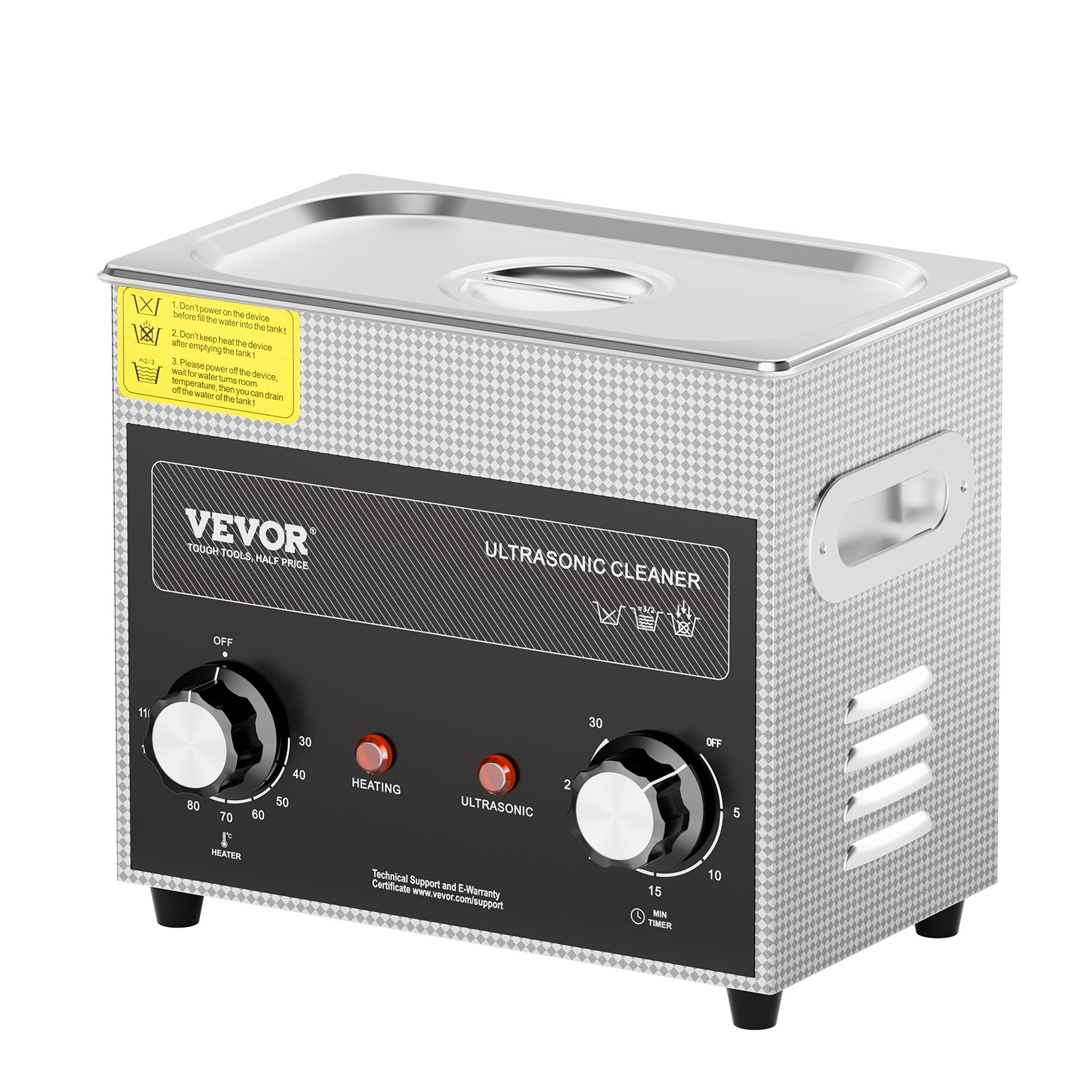 3L Ultrasonic Cleaner With Heater And Timer, 150W Stainless Steel Ultrasonic Cleaner Machine With Degas & Gentle Modes, Ultrasonic Parts Cleaner With Knob Control For Jewelry Glasses Watch - Image 1