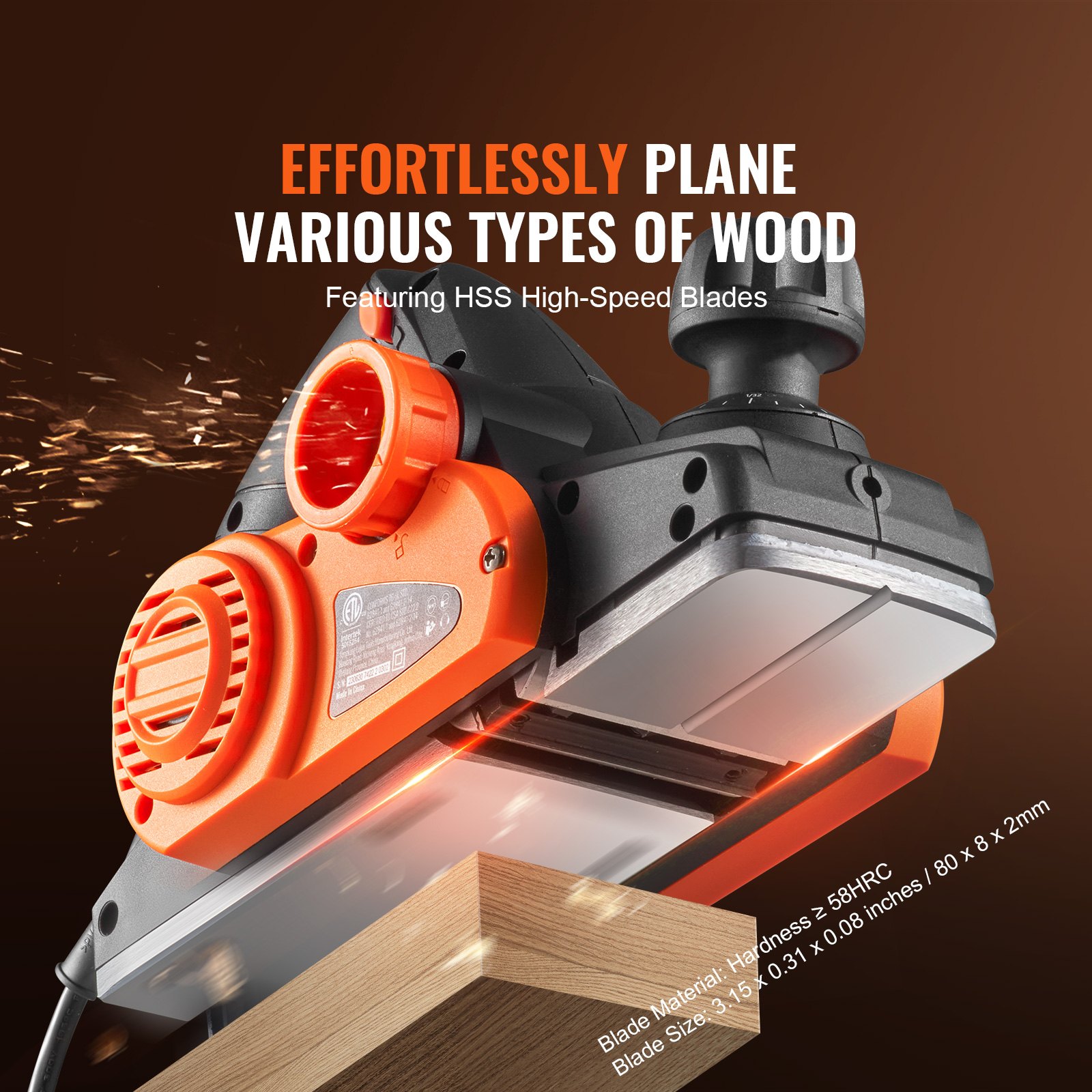 Electric Hand Planer, 3-1/4" Width Corded Electric Hand Planer, 16500 RPM High-Speed Powerful Electric Handheld… - 4
