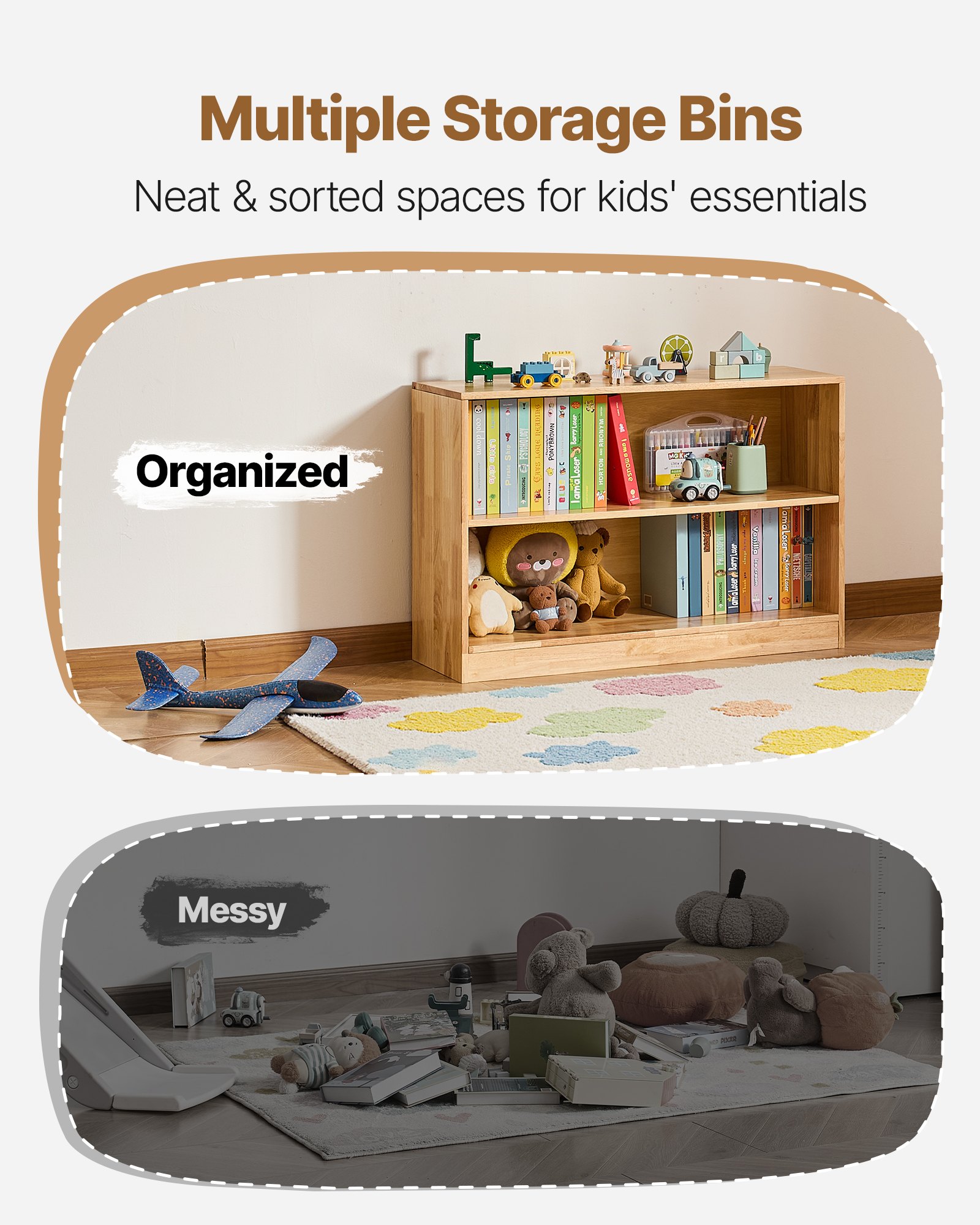 Montessori Bookshelf — 35.4 in Width Toy Storage Organizer — photo 5