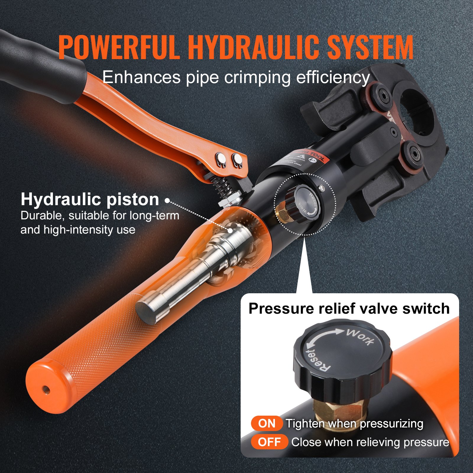 Copper Pipe Crimping Tool, Hydraulic Driven Press Tool With 1/2", 3/4", 1" Jaws For Copper Pipe And 3/8"… image 4