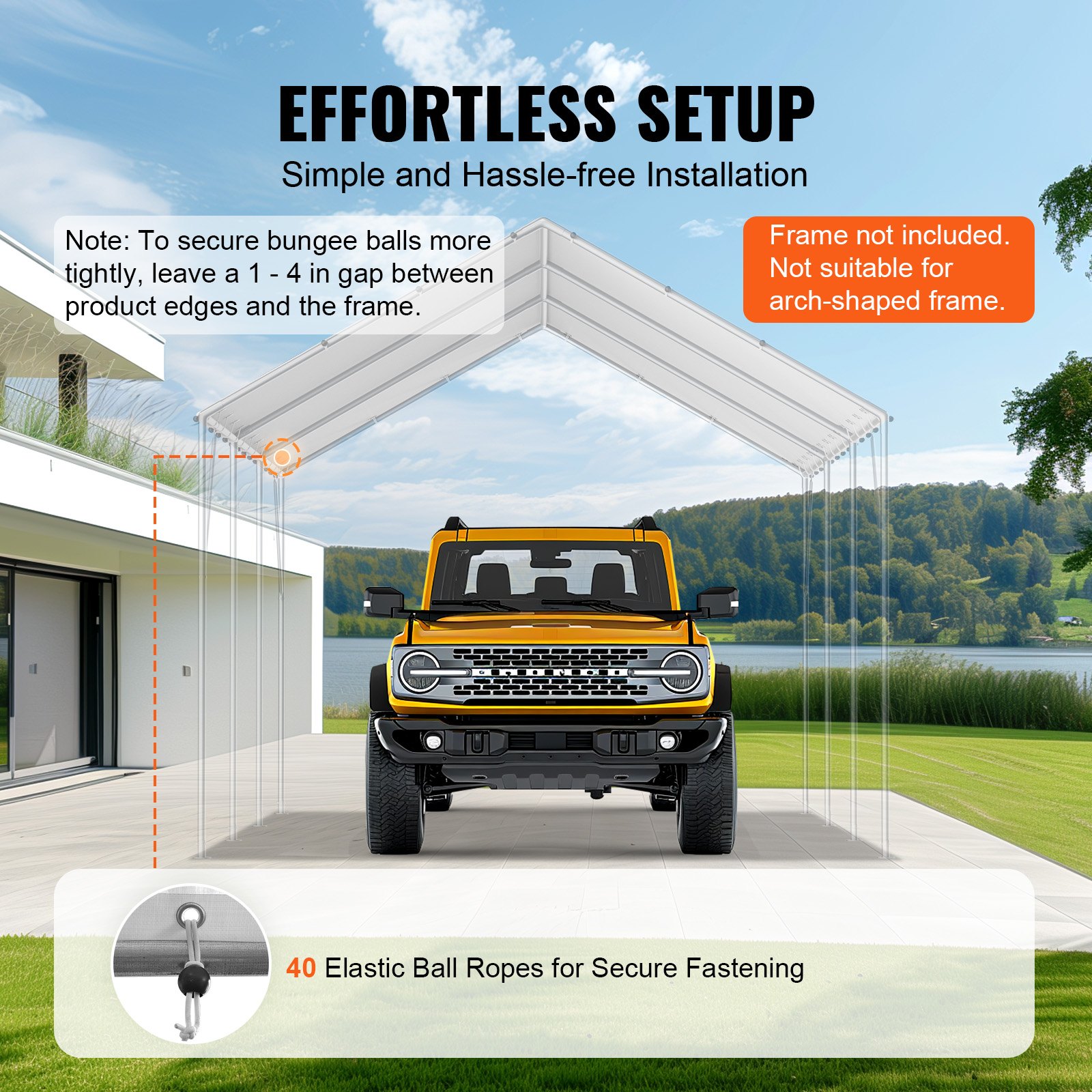 10 X 20 Ft Carport Replacement Canopy Cover, Garage Top