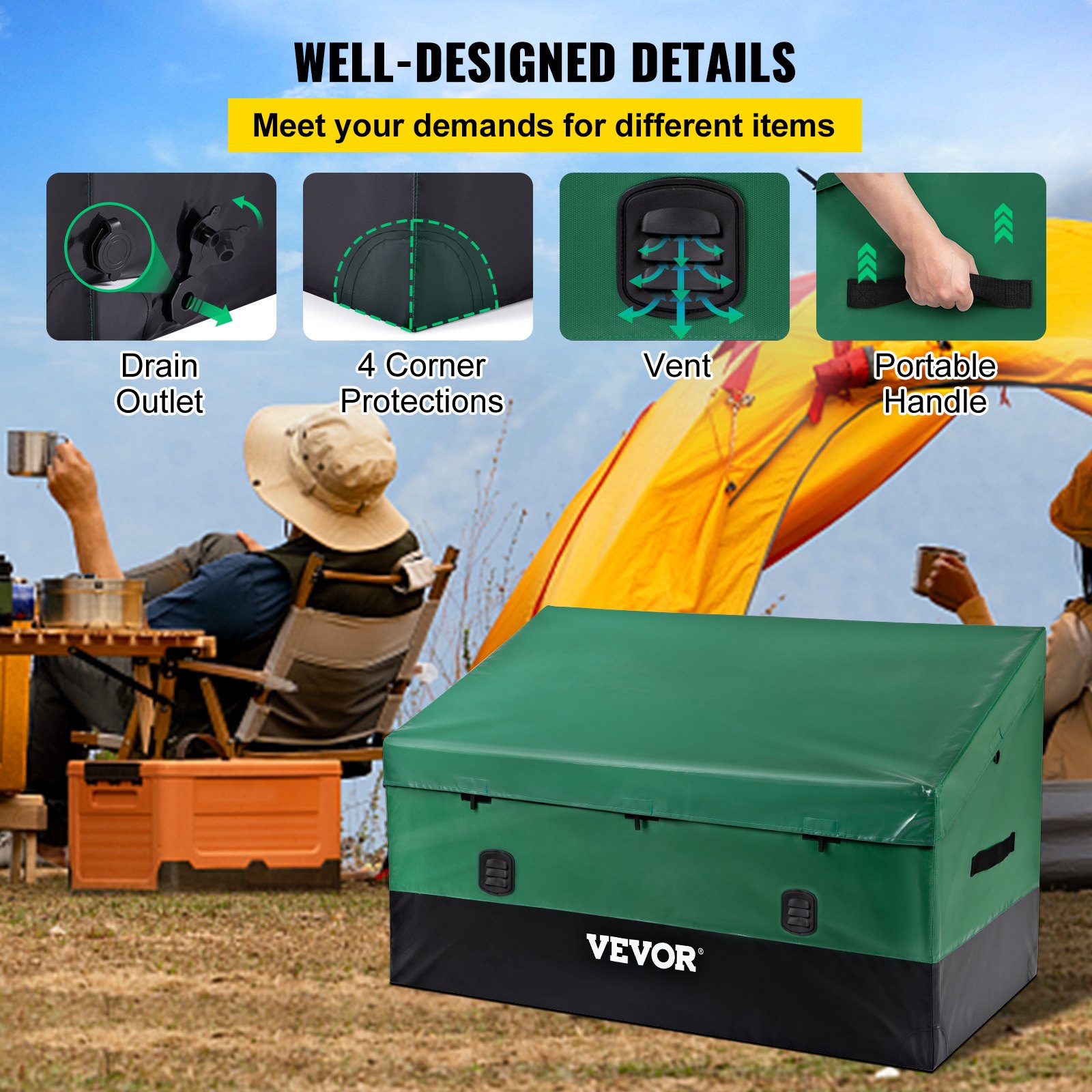 Outdoor Storage Box Patio Deck Box 567.8 L Waterproof PE