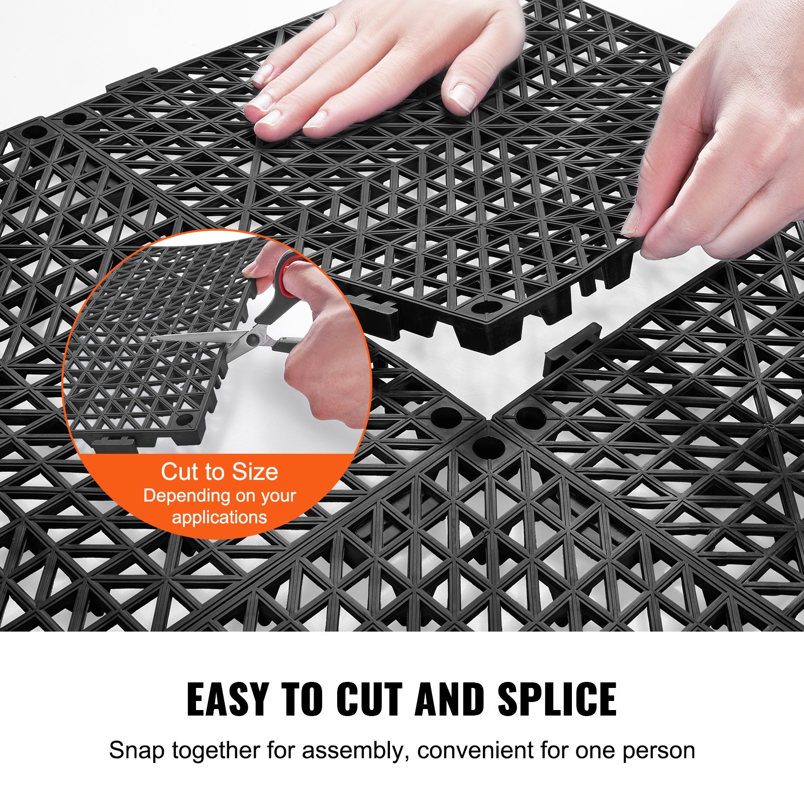 Modular Interlocking Cushion, 12 Pack 12" X 12" Splicing Drainage Mats, Soft PVC Interlocking Drainage Floor Tiles,… - 5