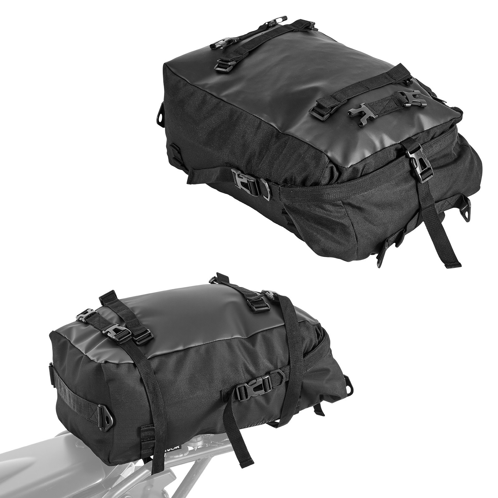 Motorcycle Tail Bag, 30 L Motorcycle Rear Seat Bag With Waterproof Rain Cover, Outdoor Sports Motorbike Luggage Storage Trunk Rack Backpack With Shoulder Straps, Universal Fit Rear Racks, Black