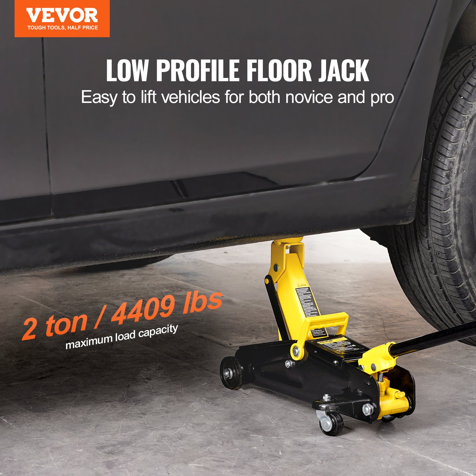 Low Profile Floor Jack 2 Ton Heavy Duty Single Piston Hydraulic Pump image 2