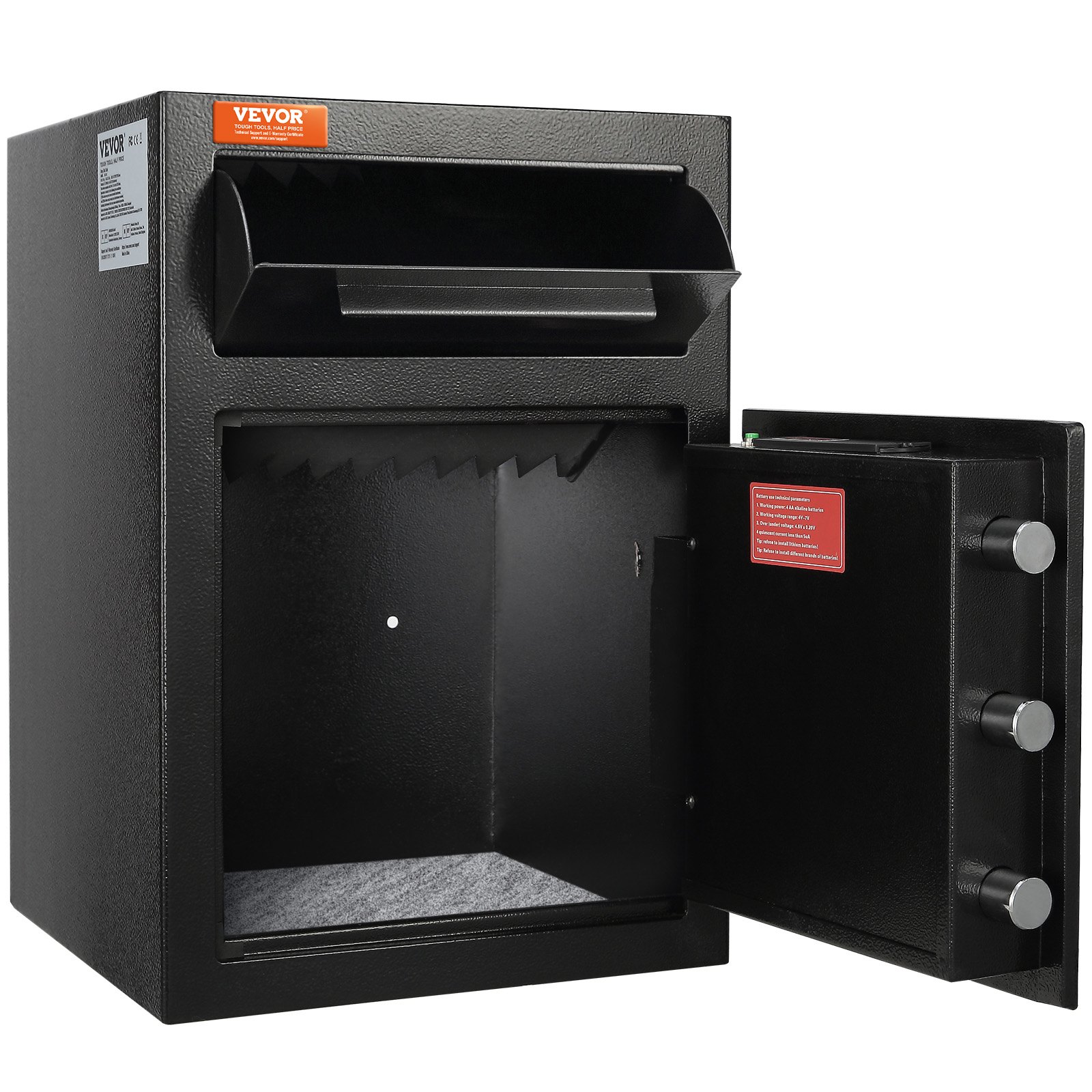 2.5 Cub Depository Safe, Deposit Safe With Drop Slot, Electronic Code Lock And 2 Emergency Keys, 20.27'' X 13.97'' X 13.97'' Business Drop Slot Safe For Cash, Mail In Home, Hotel, Office - Image 1