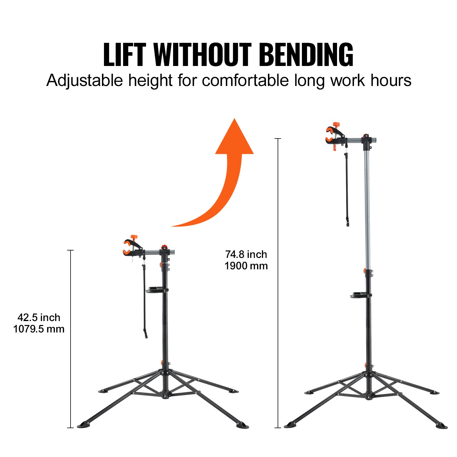 Bike Repair Stand, Heavy-duty Steel Bicycle Repair Stand, Adjustable Height Bike Maintenance Workstand With Magnetic… - 4