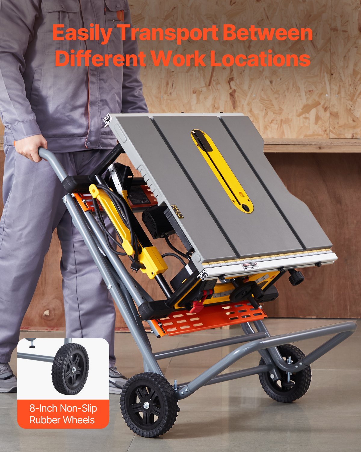 Portable Table Saw Stand With Wheels 350 Lbs Load Capacity Rolling Foldable image 3