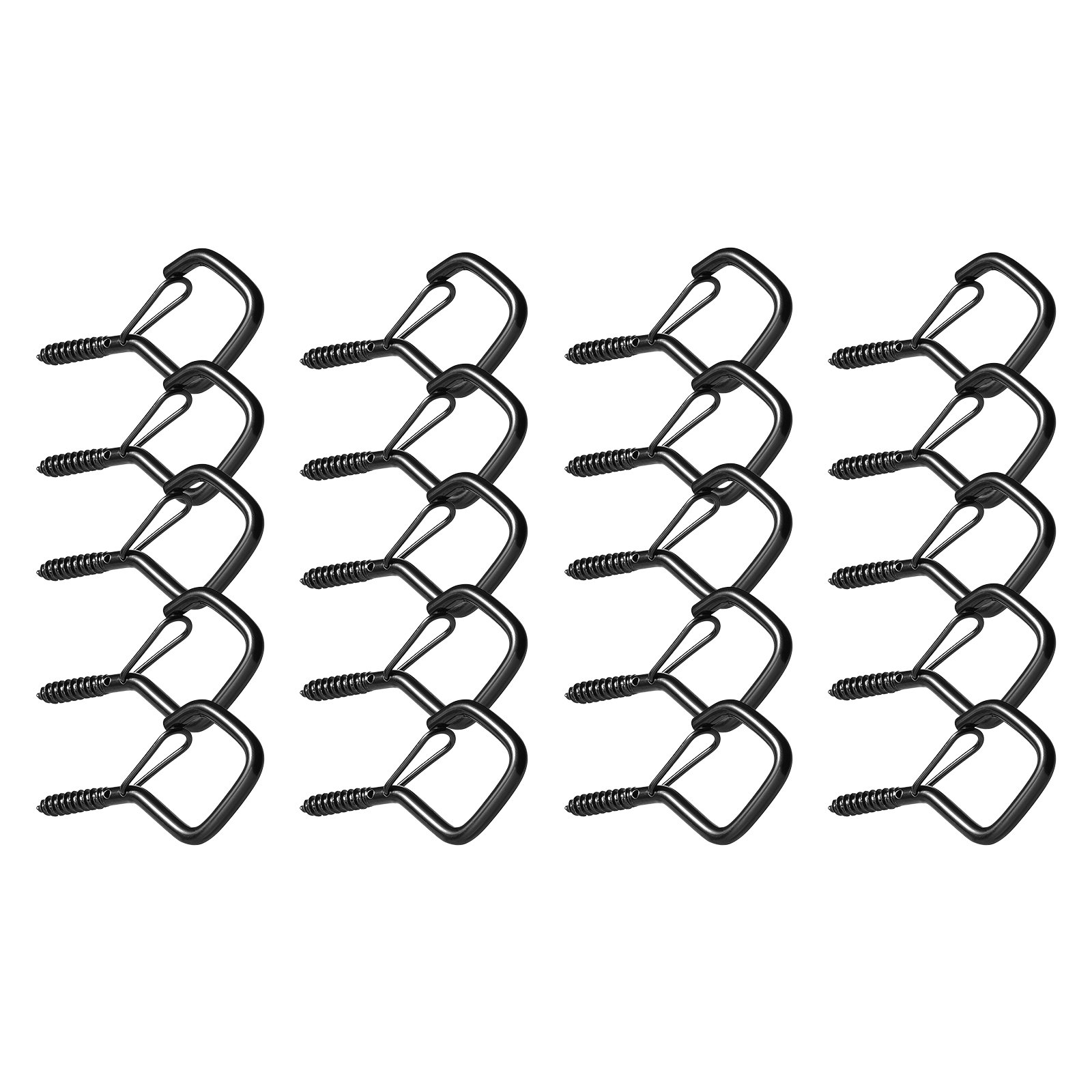 20 PCS Q-Hanger Hooks, 2.17 In Q Hanger String Light Hooks Outdoor, Heavy Duty Outdoor Screw Hooks With Security Buckle, For Hanging Outdoor String Lights, Christmas Lights, Cups, Decors (Black) - Image 1