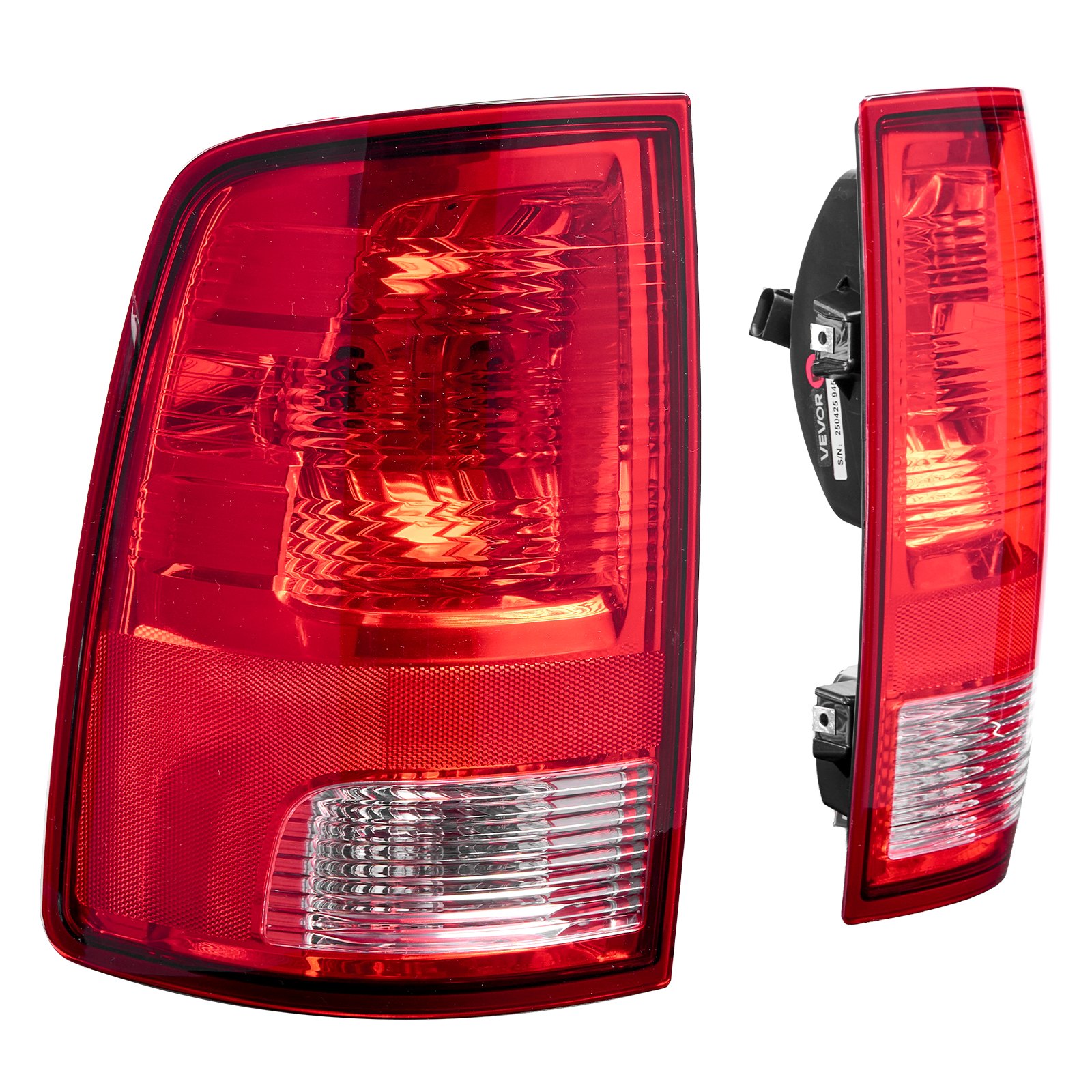 Tail Light Assembly Compatible With 2009-2018 Dodge Ram 1500 2500 3500, 2019-2020 Dodge Ram 1500 Classic, Halogen Version Left & Right Side Taillight Rear Brake Lamps With Halogen Bulbs, 2PCS