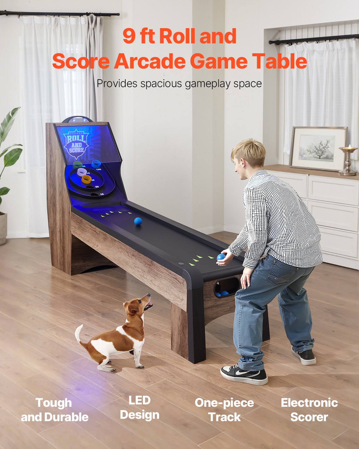 9' Roll and Score Classic Arcade Game Table β photo 3