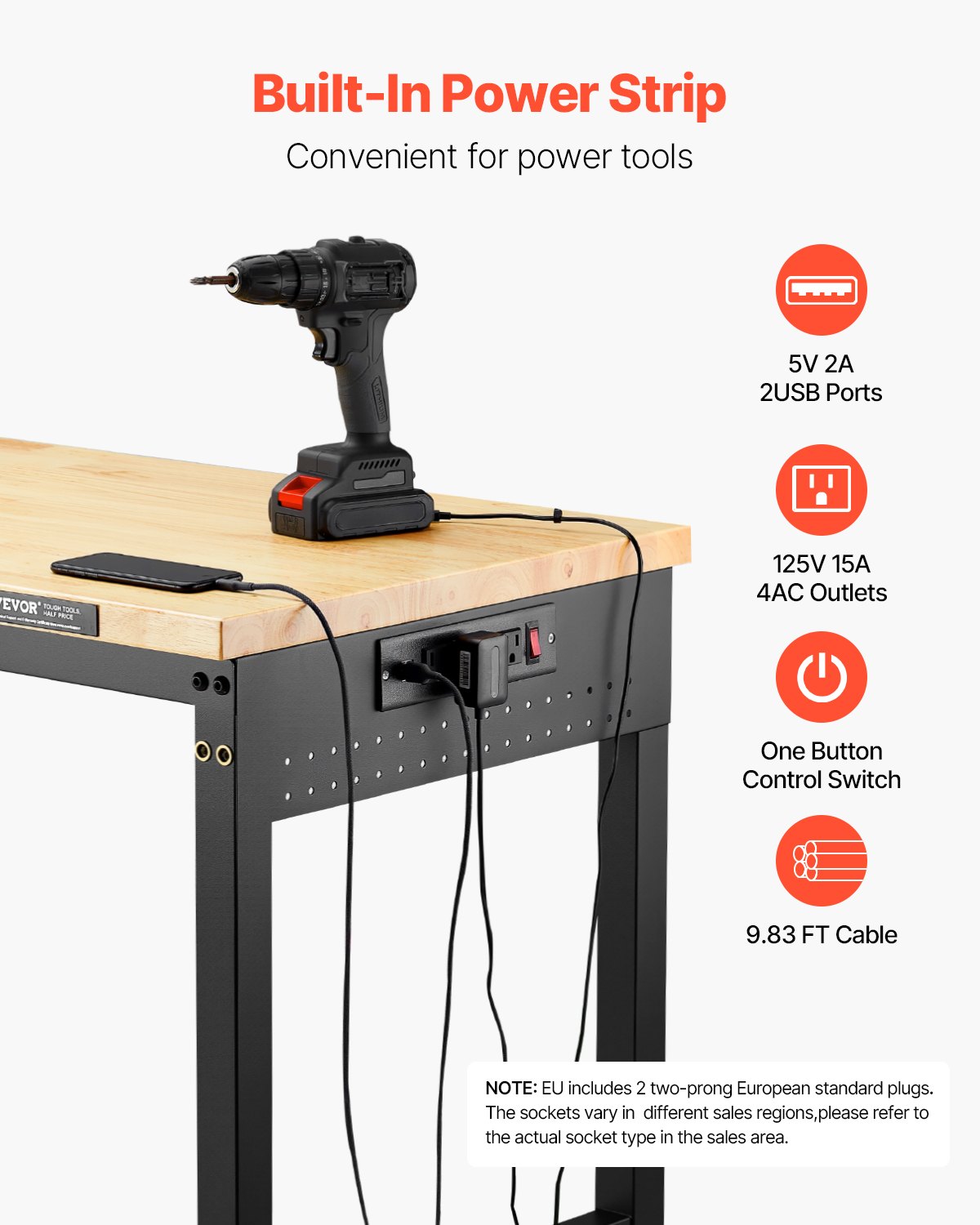 60-Inch Adjustable Workbench β 2000 Lbs Load β photo 4