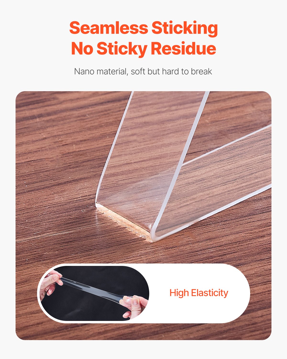 Double Sided Tape Heavy Duty, 16 Ft Long Nano Mounting Tape, Strong Adhesive & Reusable, Clear Two Sided Wall Tape,… - 5