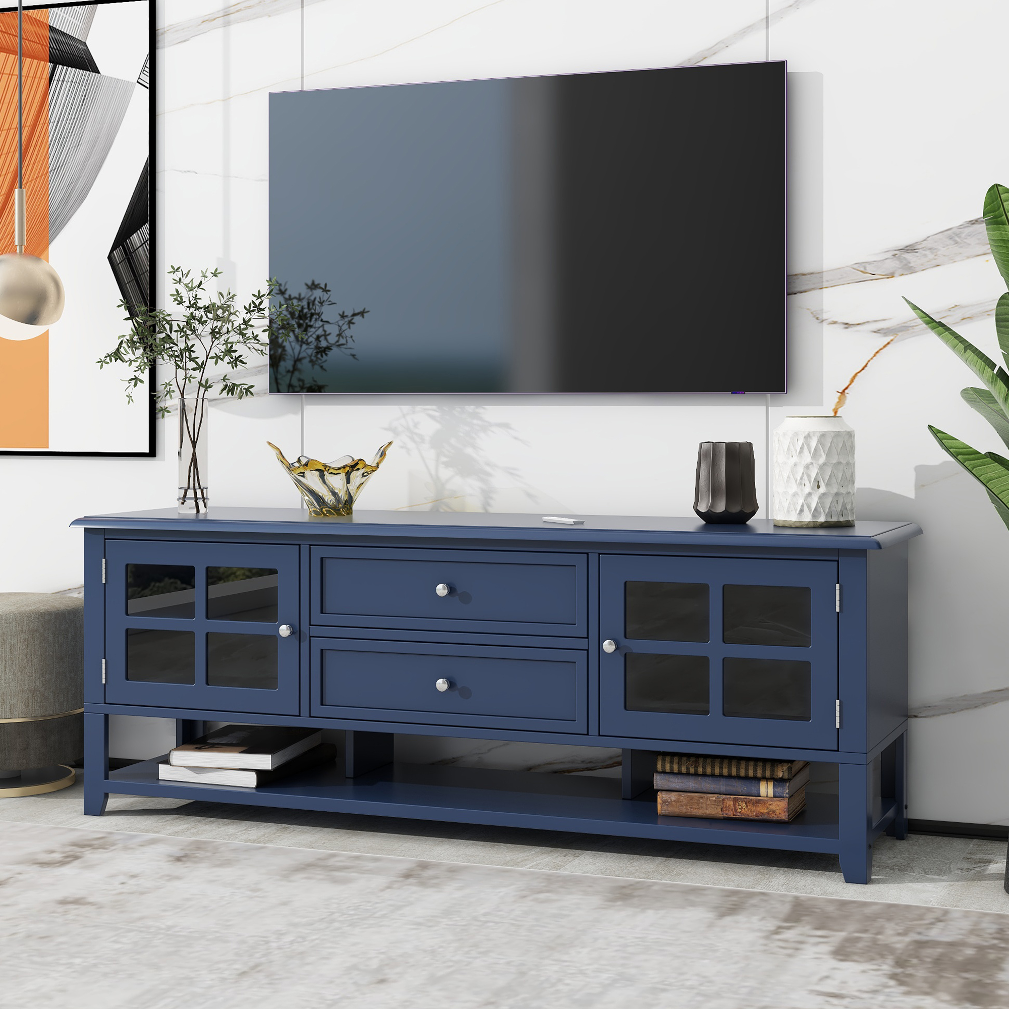 Blue MDF TV Stand, picture 2 of 4