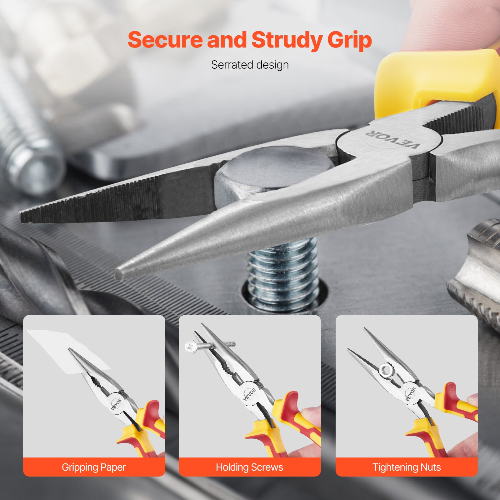 2-Piece Needle Nose Pliers, 8 In Long Needle Nose Plier And 6 In Small Needle Nose Plier, 45 Steel And TPR Handle,… - 6