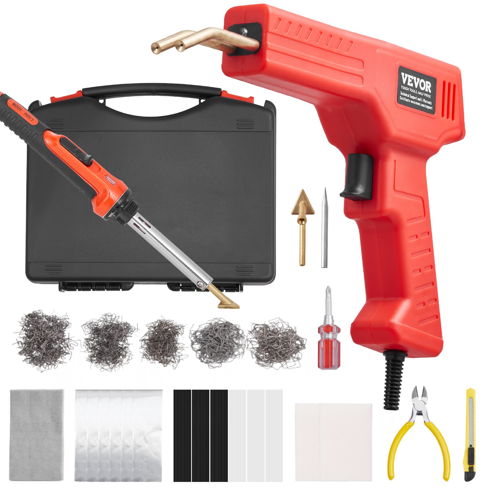 Plastic Welder Kit Deluxe, 100W Plastic Welding Gun + 60 W/100W Soldering Iron, Professional Plastic Repair Welding Tool With 1000PCS Hot Staples & 60 Rods For Car Bumper Kayak Electronics Toys