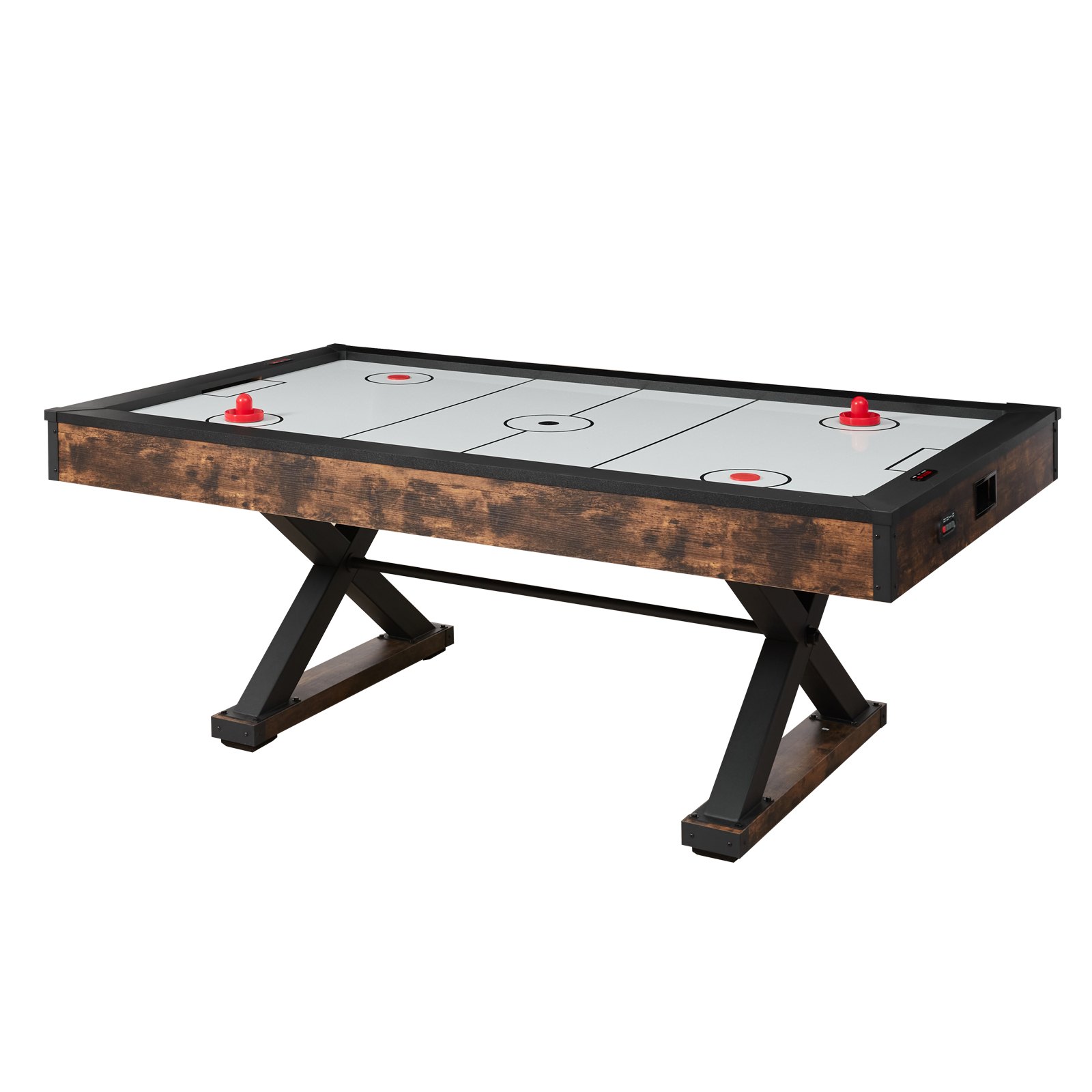 84" Air Hockey Table, Indoor Arcade Table Gaming Set With 2 Pushers, 2 Pucks, Electronic Scorer, X-shaped Legs & High-powered Blower, Air Powered Hockey Game Table For Family Game Room Office - Image 1