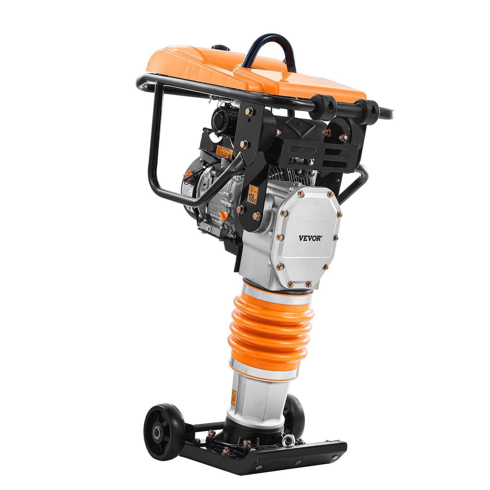 Jumping Jack Compactor, 6.5 HP Vibratory Rammer Fuel-Powered 196 Cc Engine Tampe