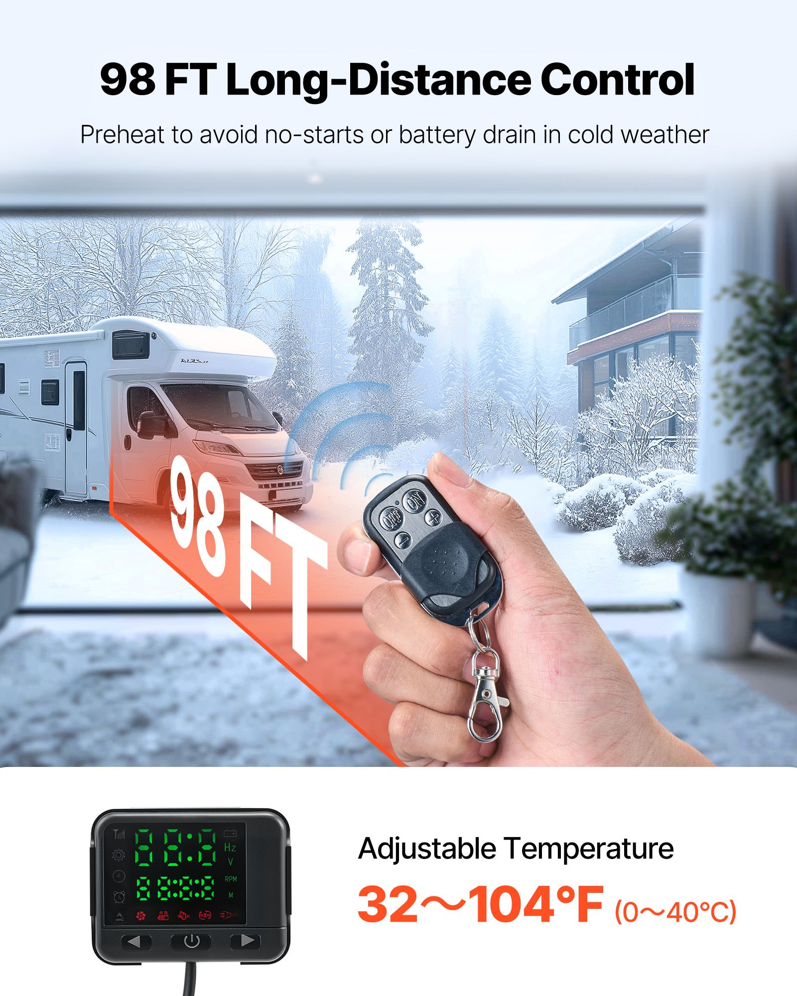 Diesel Air Heater, 8 KW DC12-24V, Fast Heating Diesel Parking Heater With Remote Control And Black LCD Switch, Low… - 5