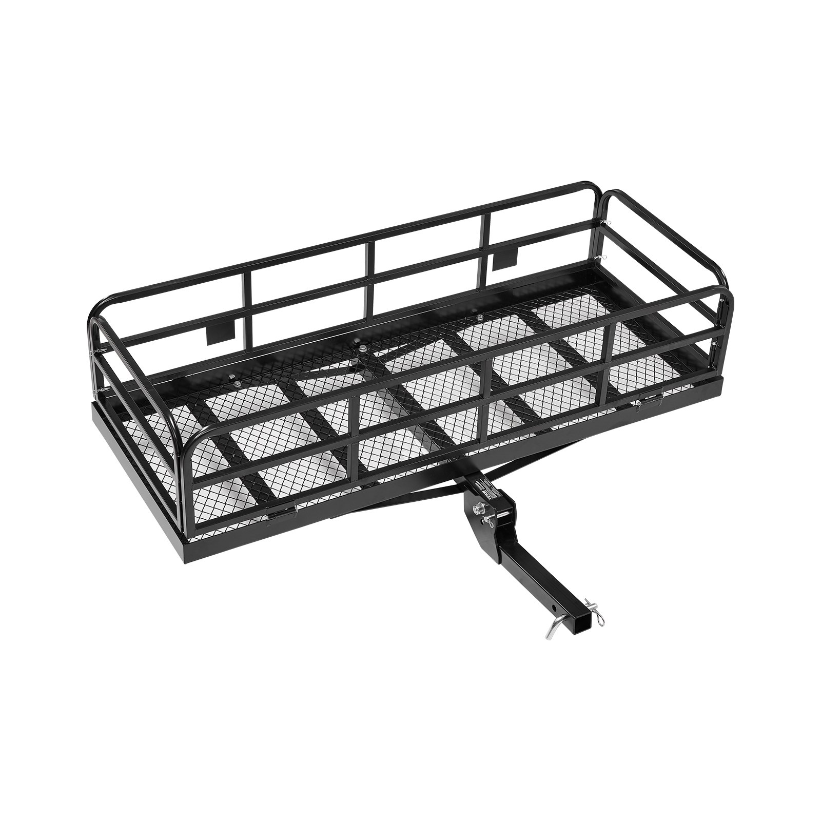 60" X 24" X 14", Hitch Cargo Carrier, 500 Lbs Capacity Hitch Cargo Carrier With Anti-Rattle Hitch Stabilizer, Folding Hitch Mount Cargo Carrier With Pins And Latches, Fit For SUVs/Pickup Trucks