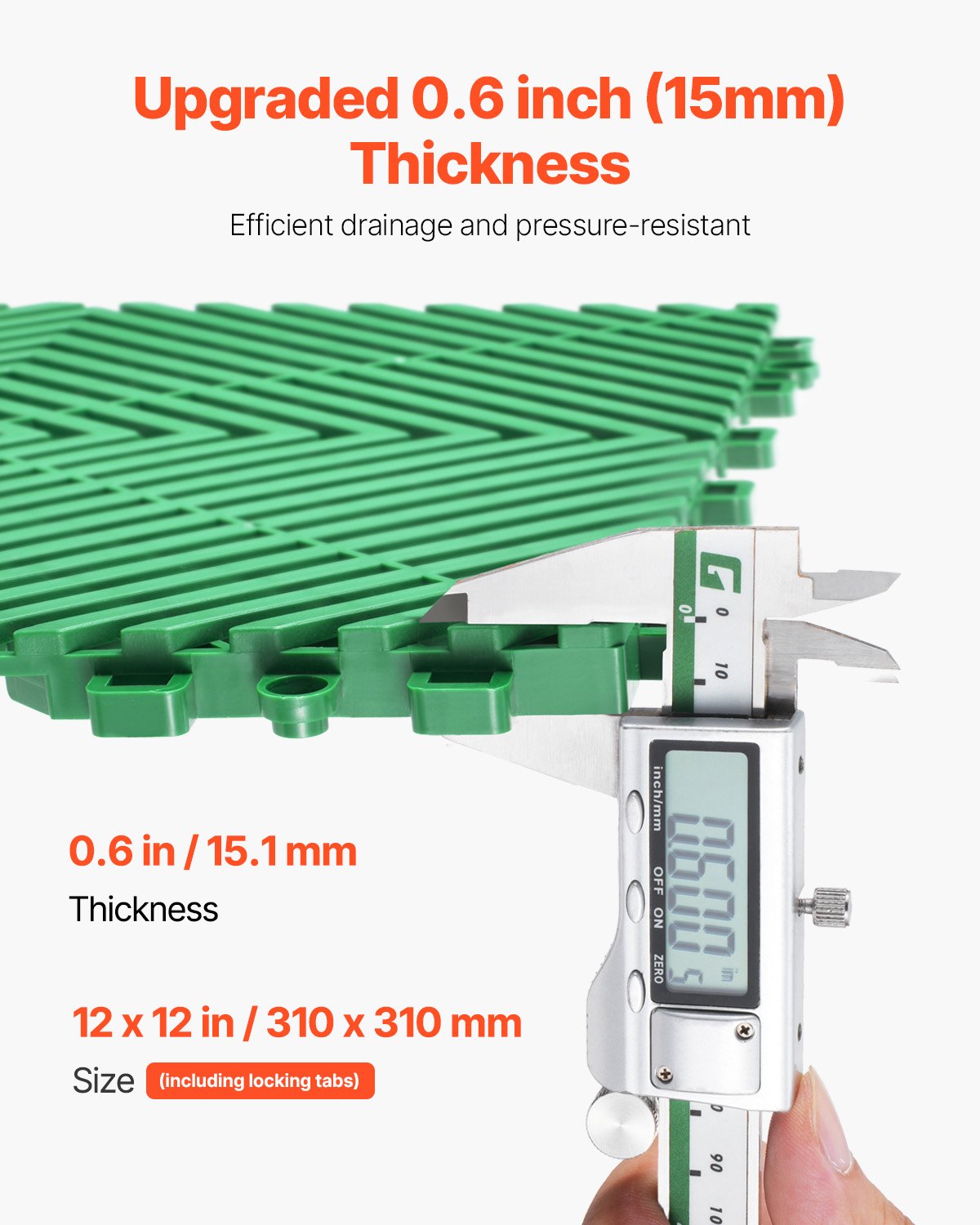 Interlocking Drainage Mat, 50 Pcs Modular Interlocking Cushion, 12” X 12” Splicing Drainage Mats, Non-Slip Green PP Drainage Floor Tile And Shower Mat, For Garage, Garden, Kitchen & Outdoor_voghion.com